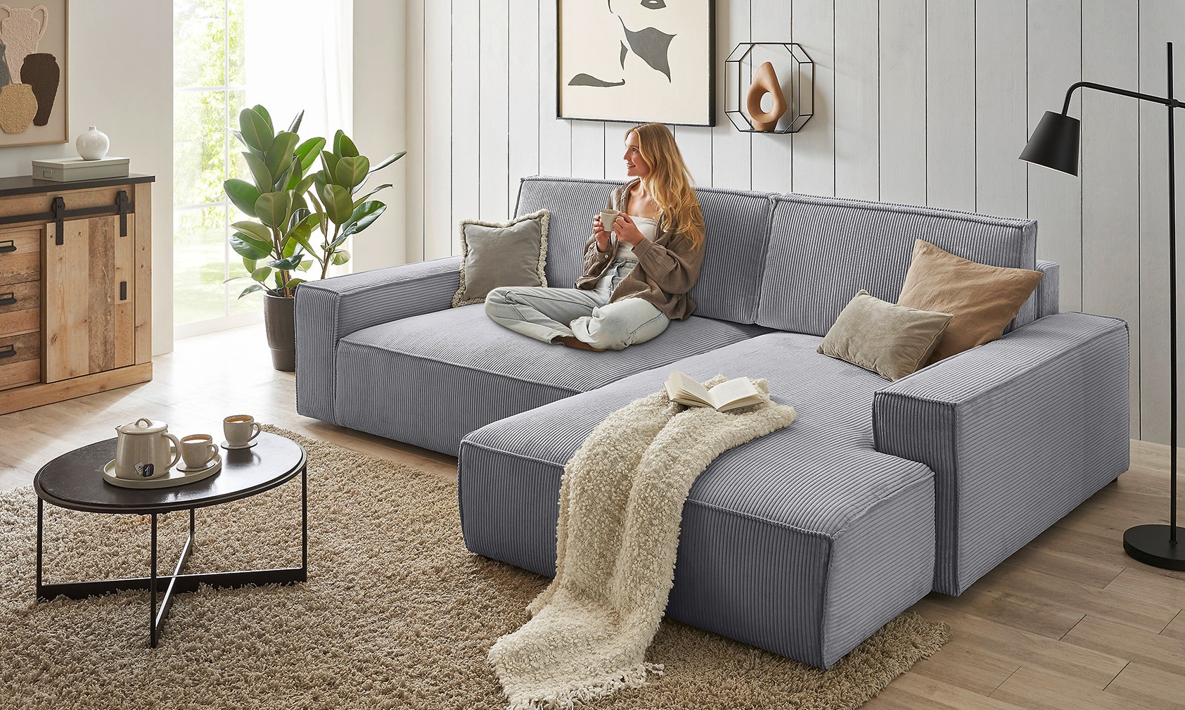 Home affaire Ecksofa »NEU: SHERWOODL XXL 284, Big-Sofa L-Form, tiefe Sitzfl günstig online kaufen
