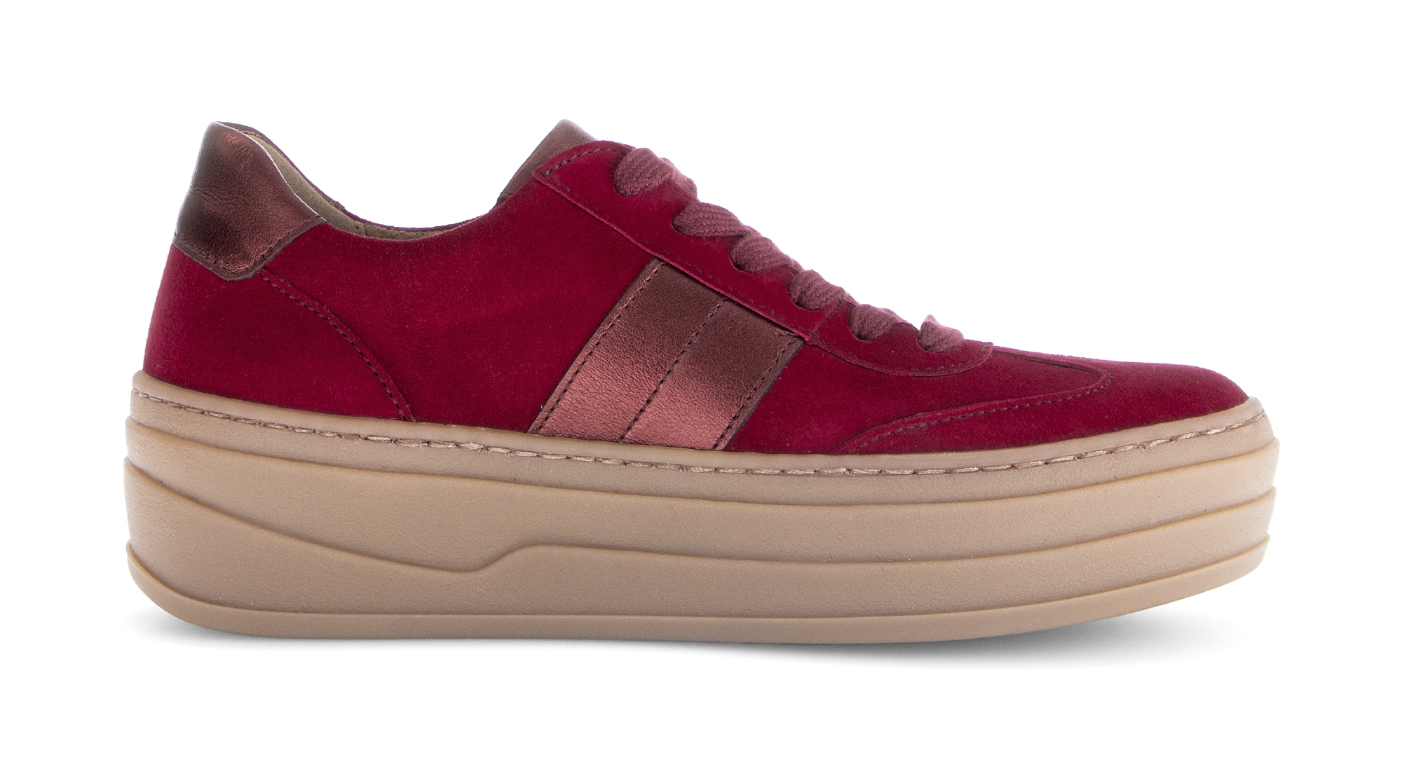 Gabor Plateausneaker, Schnürschuh, Freizeitschuh, Halbschuh mit Besatz in Metallicoptik