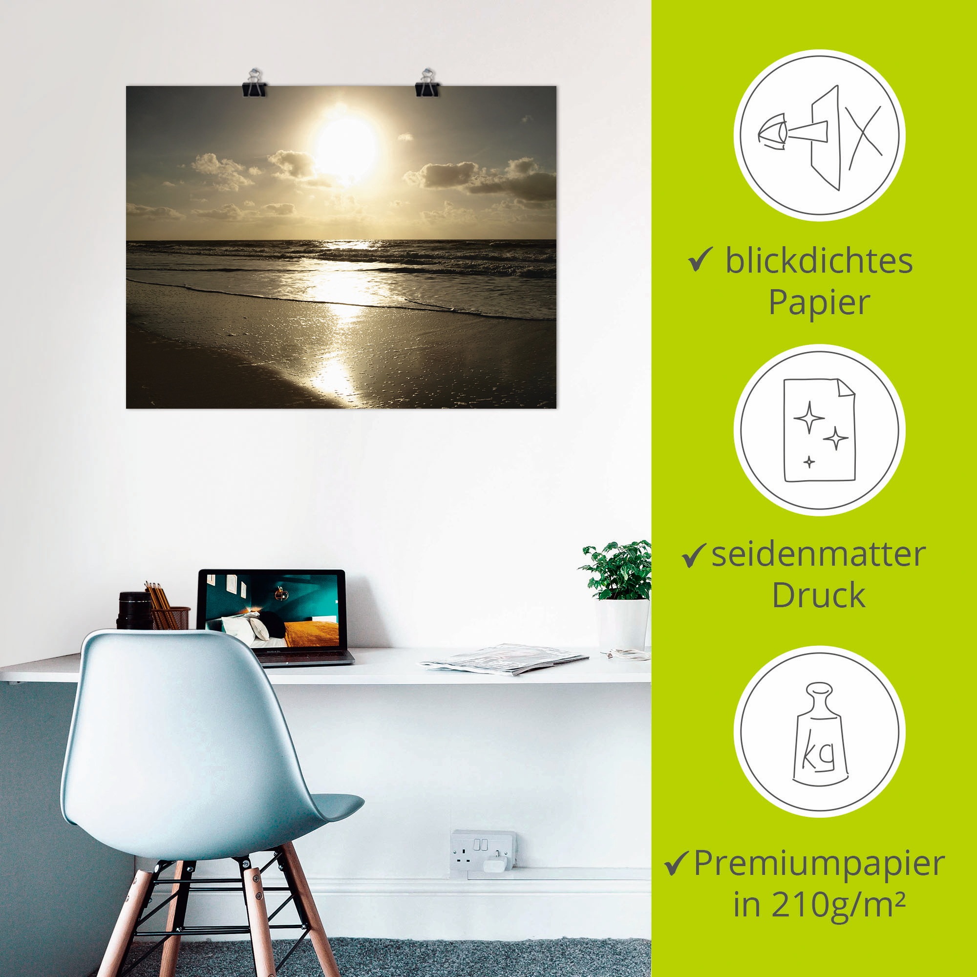 Artland Poster »Stille«, Strand, (1 St.), als Alubild, Leinwandbild, Wandaufkleber oder Poster in versch. Größen