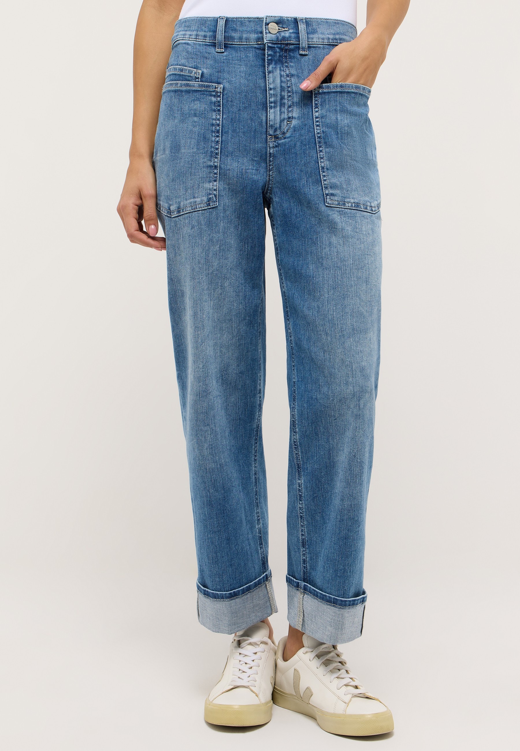 ANGELS Relax-fit-Jeans »LIBERTA TURN UP« Relaxed fit, aus Baumwollmischung, mit großen Vordertaschen
