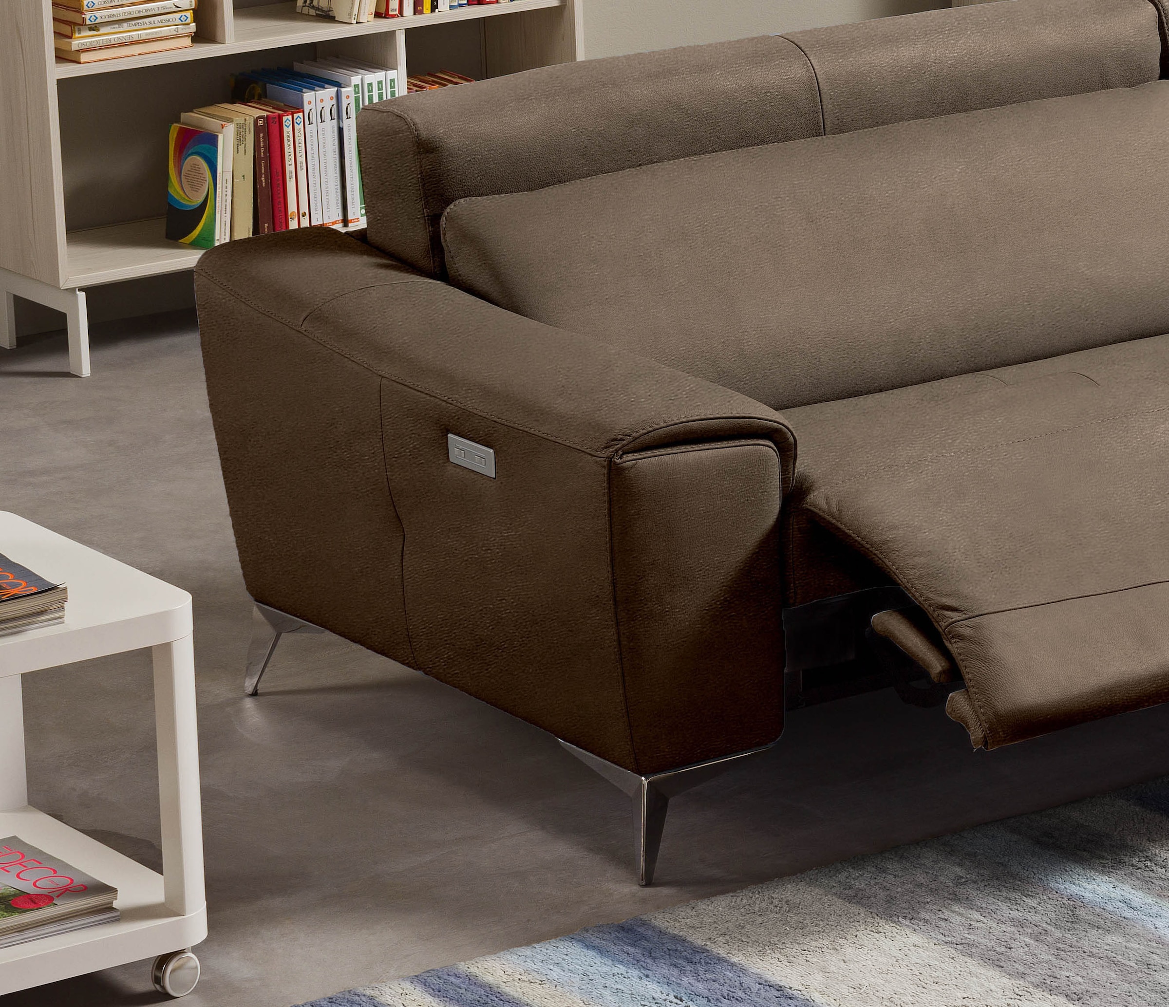 Egoitaliano Ecksofa »Suzette, Designsofa mit  hohem Sitzkomfort« mit Recamiere, inkl. 1 elektronischen Relaxfunktion, L-Form