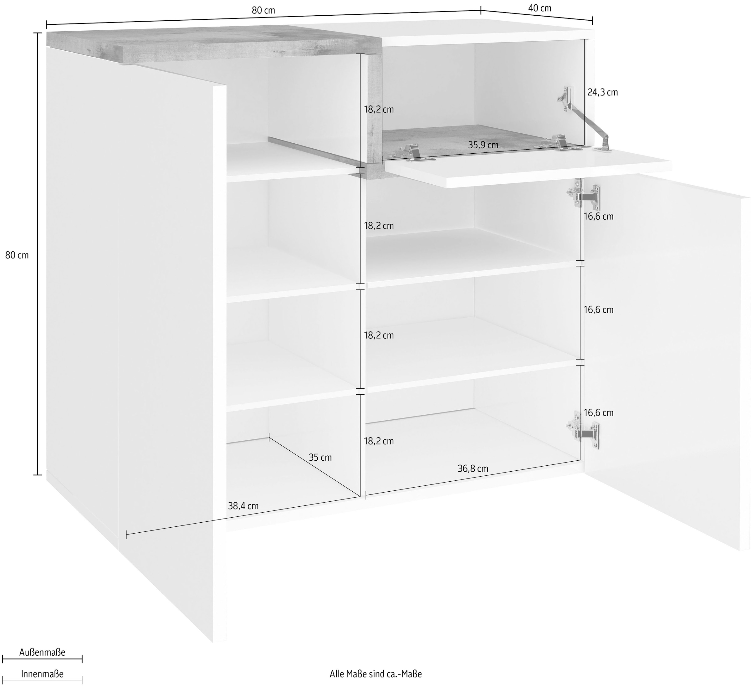 Home affaire Schuhschrank »Zet« Breite 80 cm