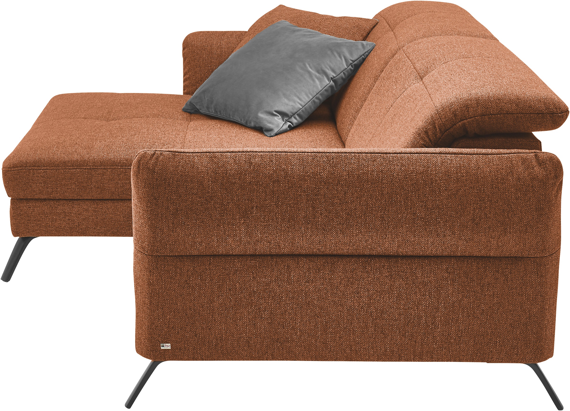 set one by Musterring Ecksofa »SO 4400 V«, wahlweise mit motorischer Bettfunktion & Kopfverstellung, Fuß schwarz