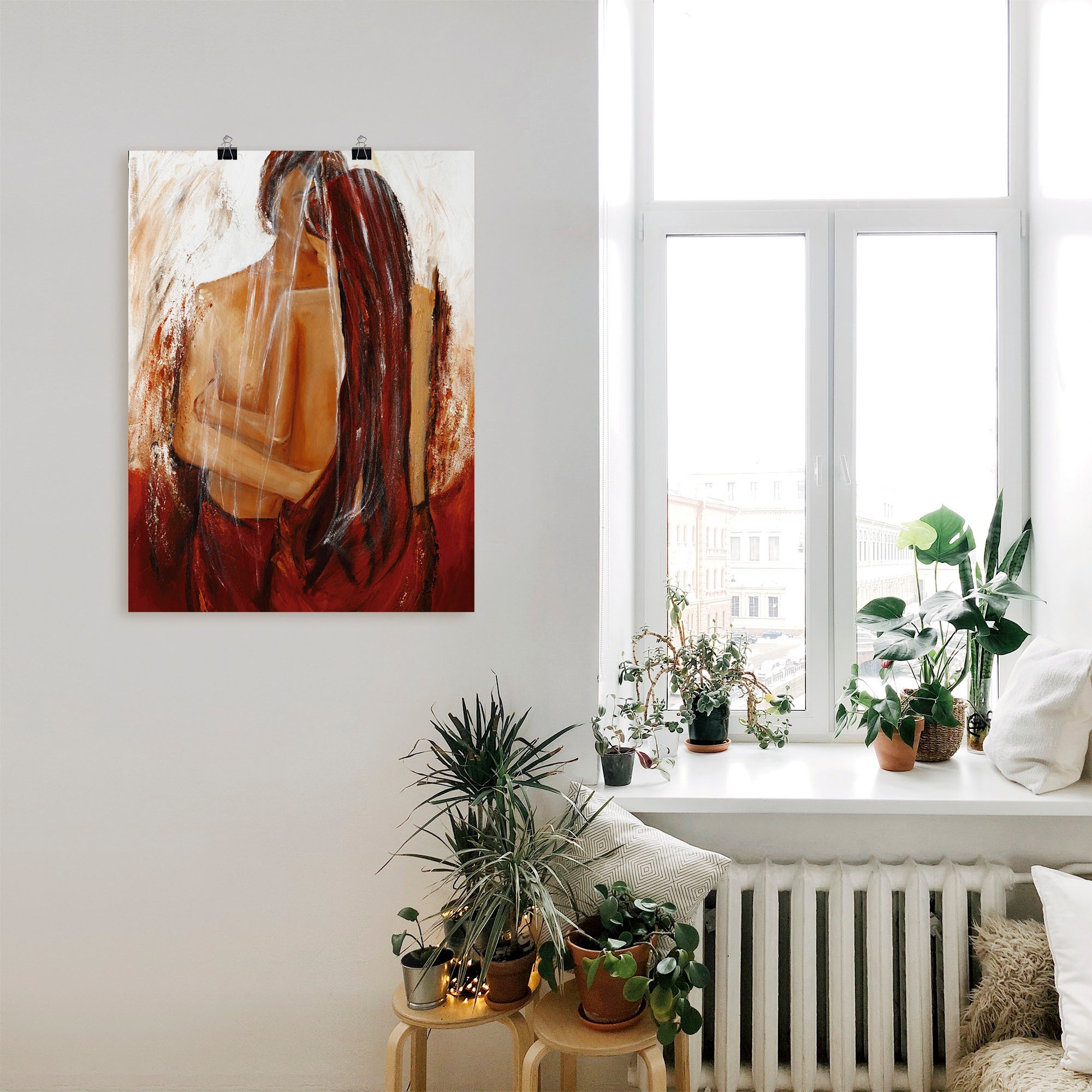 Artland Wandbild »Liebespaar in rot«, Paar, (1 St.), als Leinwandbild, Poster, Wandaufkleber in verschied. Größen