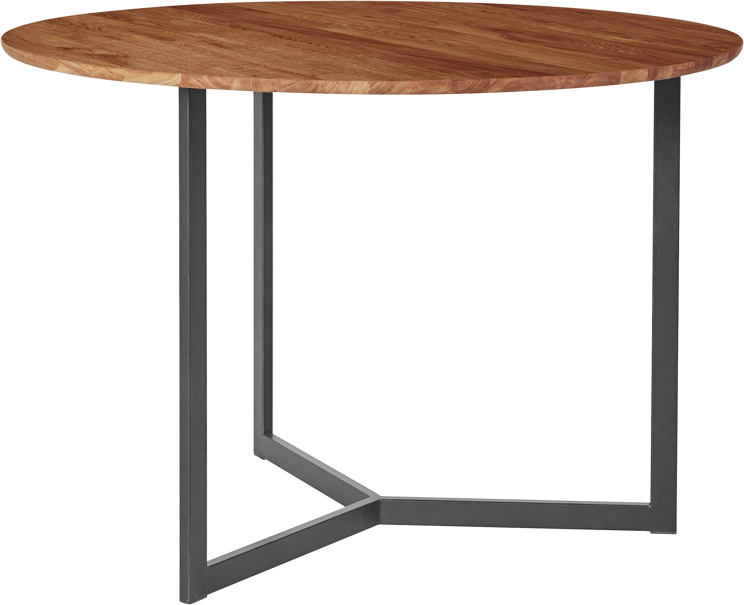 andas Esstisch, Tischplatte aus massiver Eiche, FSC®- Massivholz, Gestell aus Metall