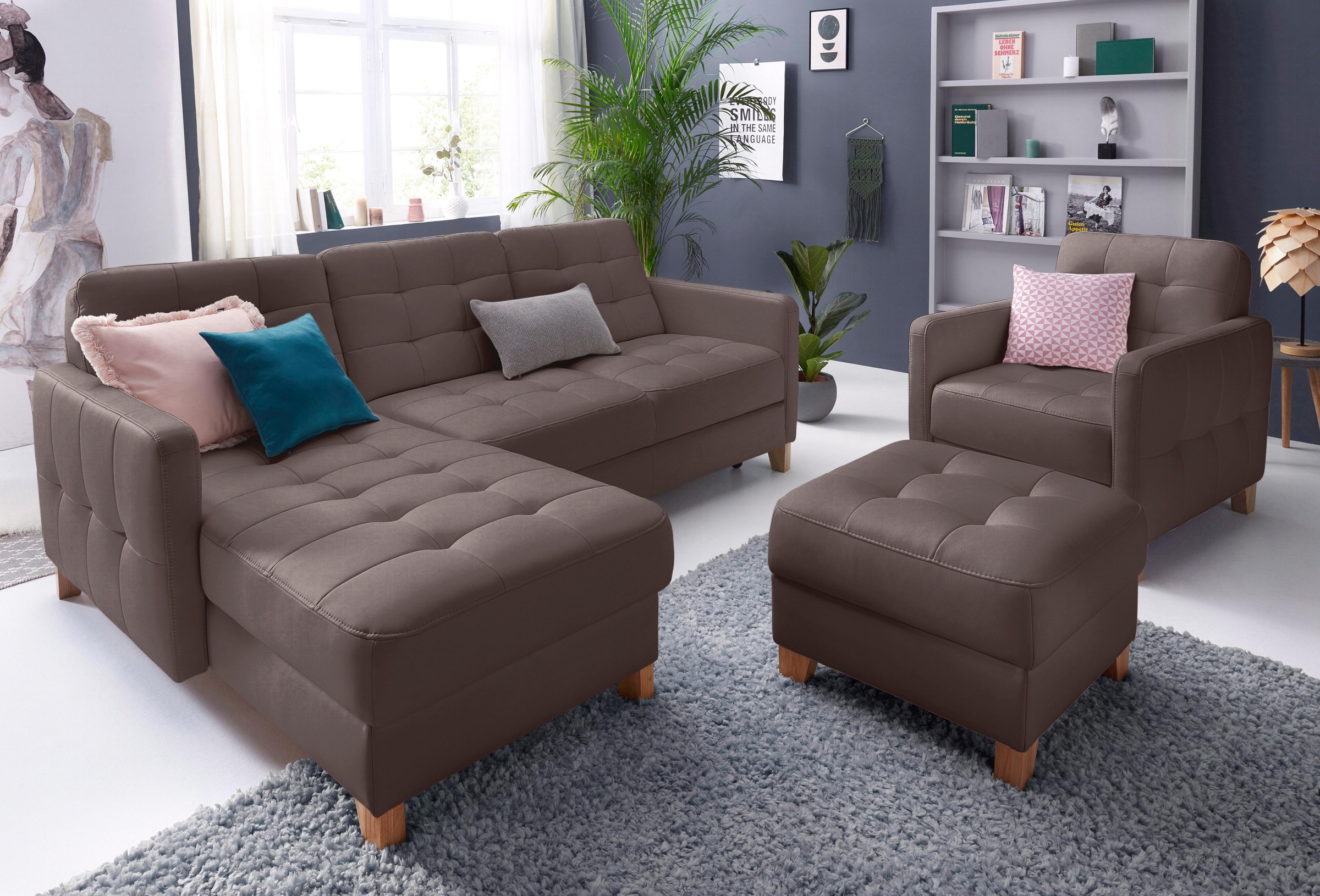 exxpo - sofa fashion Sessel »Elio, Loungesessel, aufwendige Detailverarbeitung, bequem und modern«, hoher Sitzkomfort für entspannende Momente
