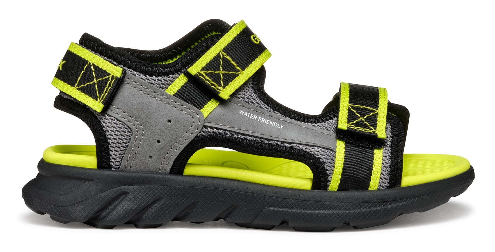 Geox Sandale »J SANDAL AIRADYUM BO«, Trekking Sandale, Sommerschuh, Klettschuh mit farbiger Innensohle