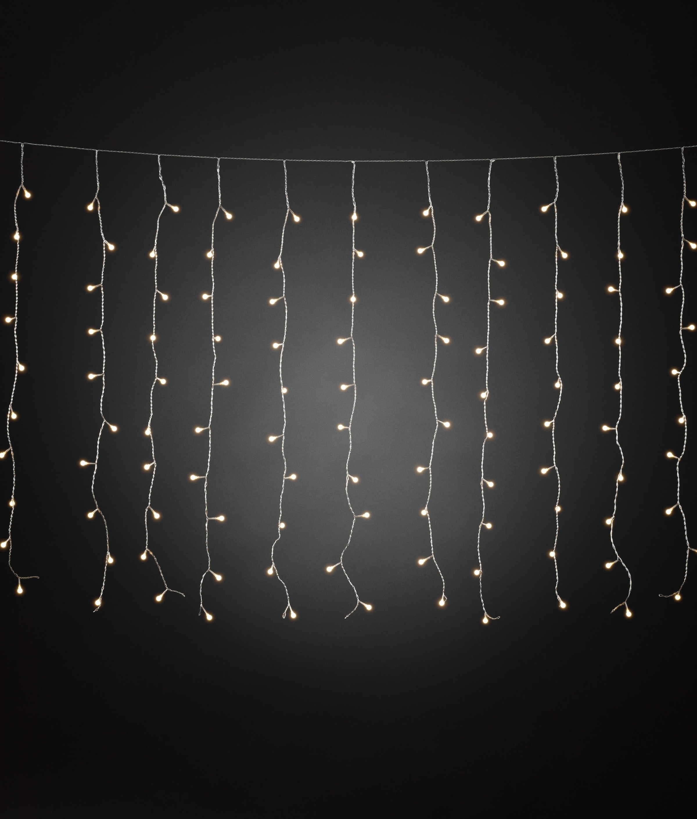 KONSTSMIDE LED-Lichtervorhang »Weihnachtsdeko aussen«, 400 warm weiße LED St.-flammig, Lichtervorhang, Dioden bestellen mit Globes, auf weißen Rechnung 400