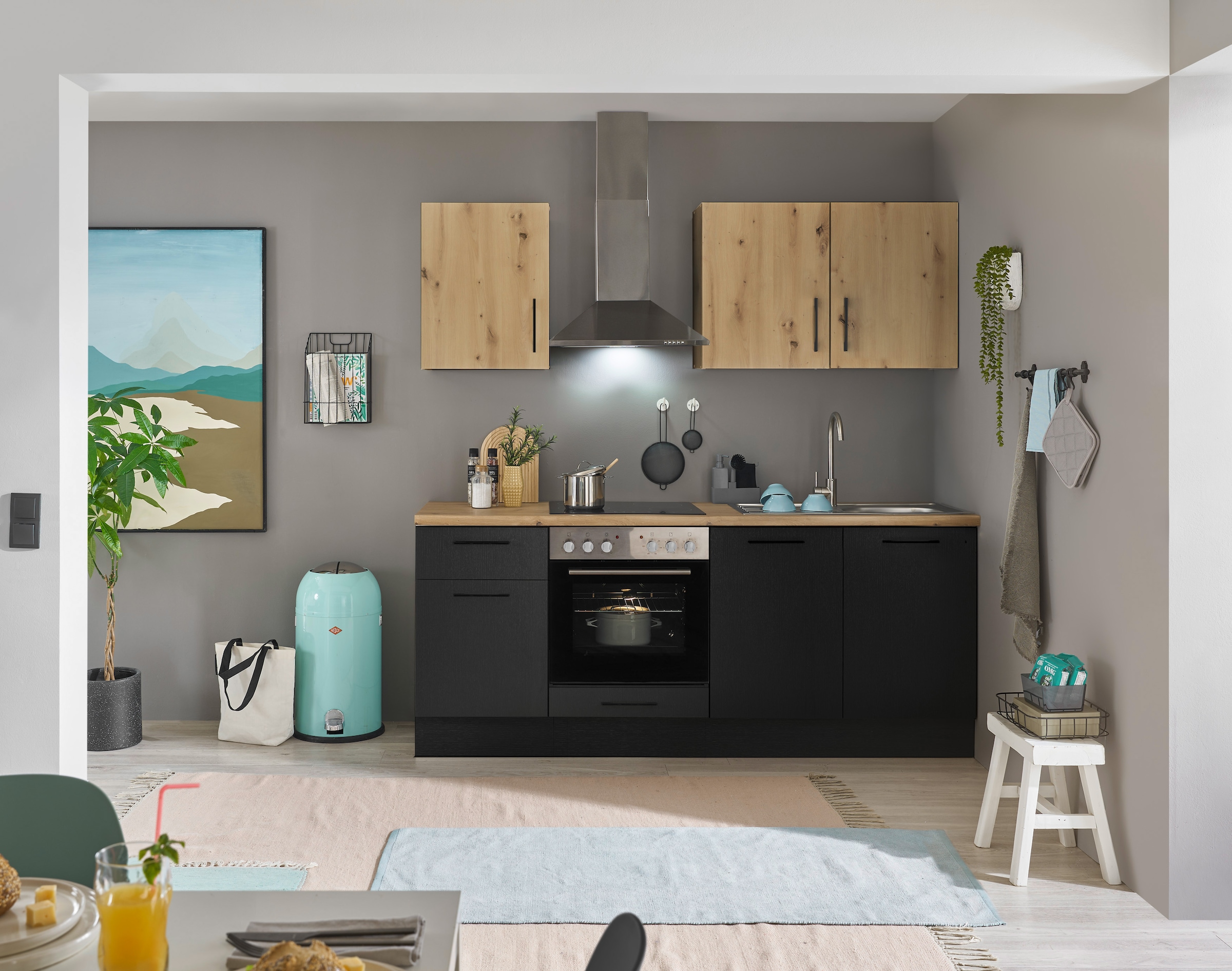 BASIC by Balculina Küchenzeile »Turin«, Breite 210 cm, wahlweise mit E-Geräten