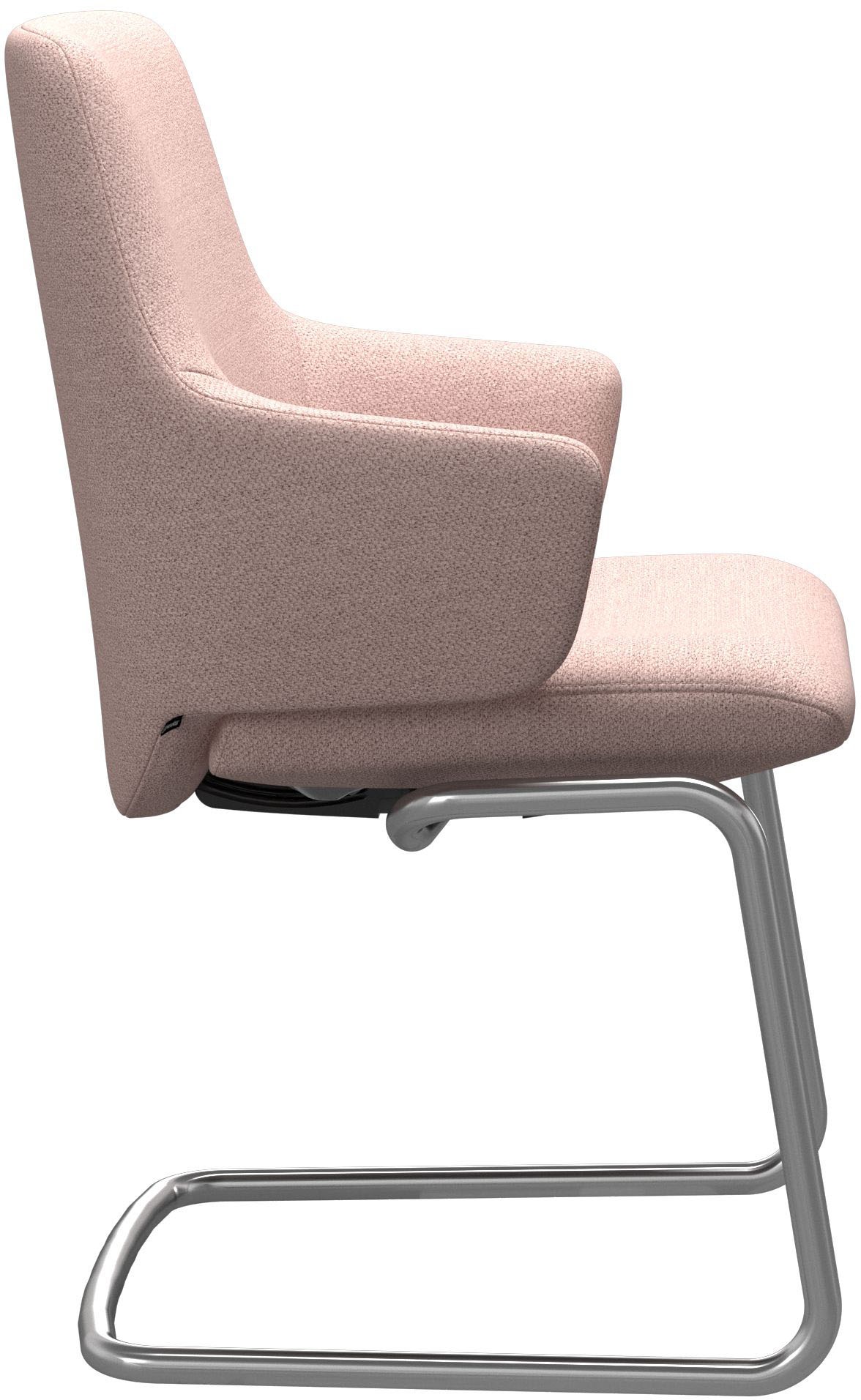 Stressless® Polsterstuhl »Laurel«, ROHLEDER Stoff Q2 FARON, Low Back mit Armlehne, Größe L, mit Beinen aus Stahl in Chrom matt