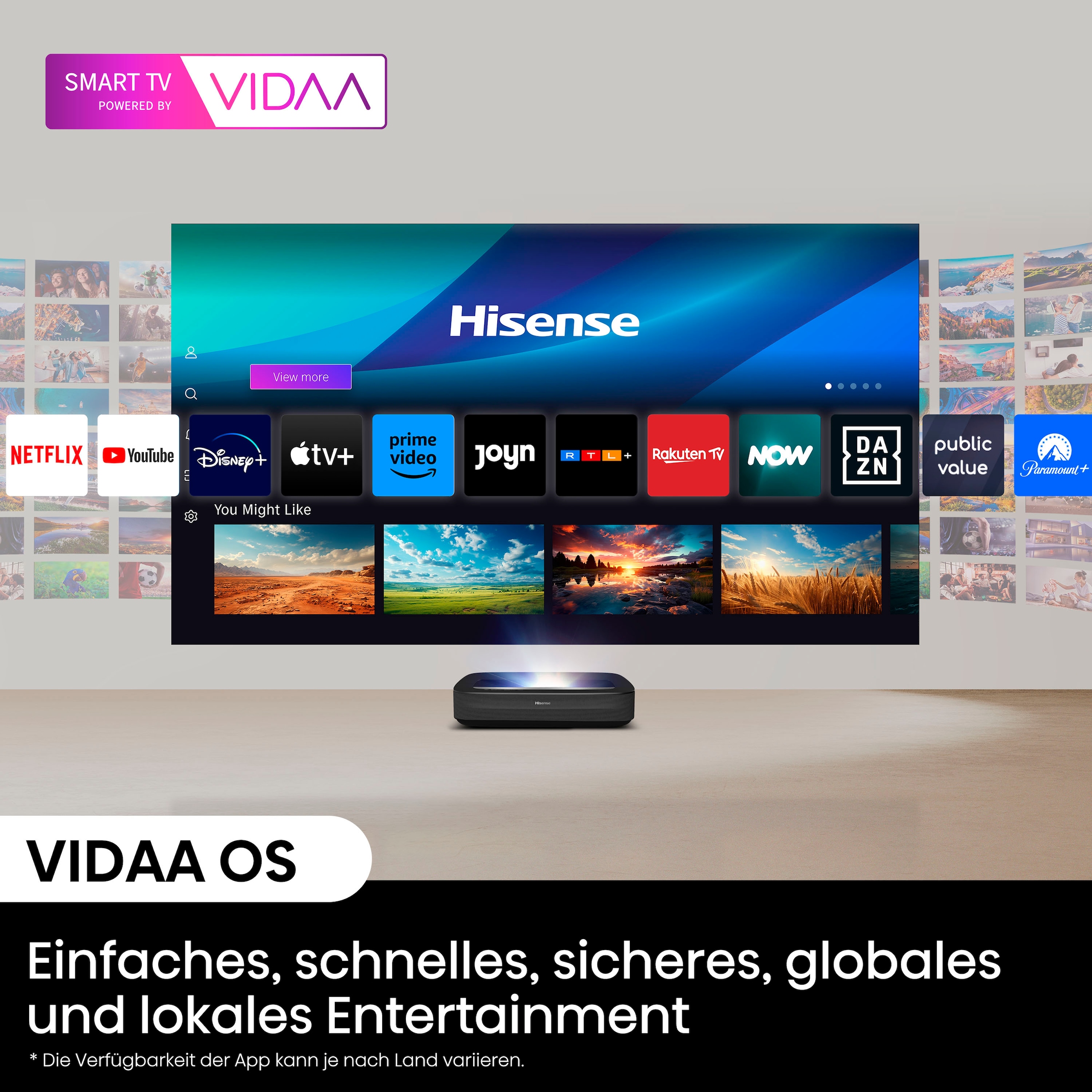 Hisense Laser-TV »PL2«, (3000:1)