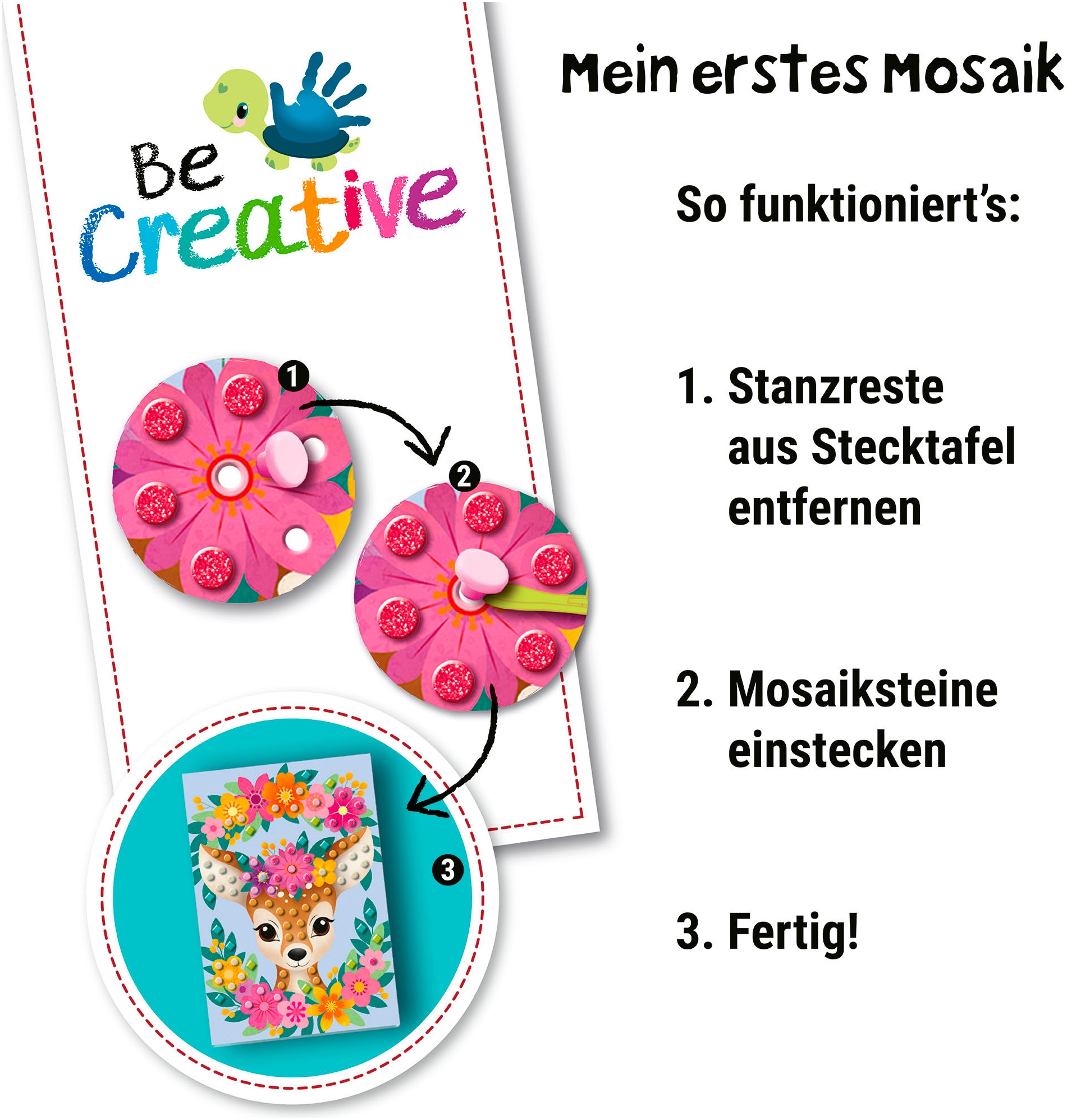 Ravensburger Kreativset »BeCreative Midi, Bastelset DIY Mosaik Mein Bambi«, Made in Europe