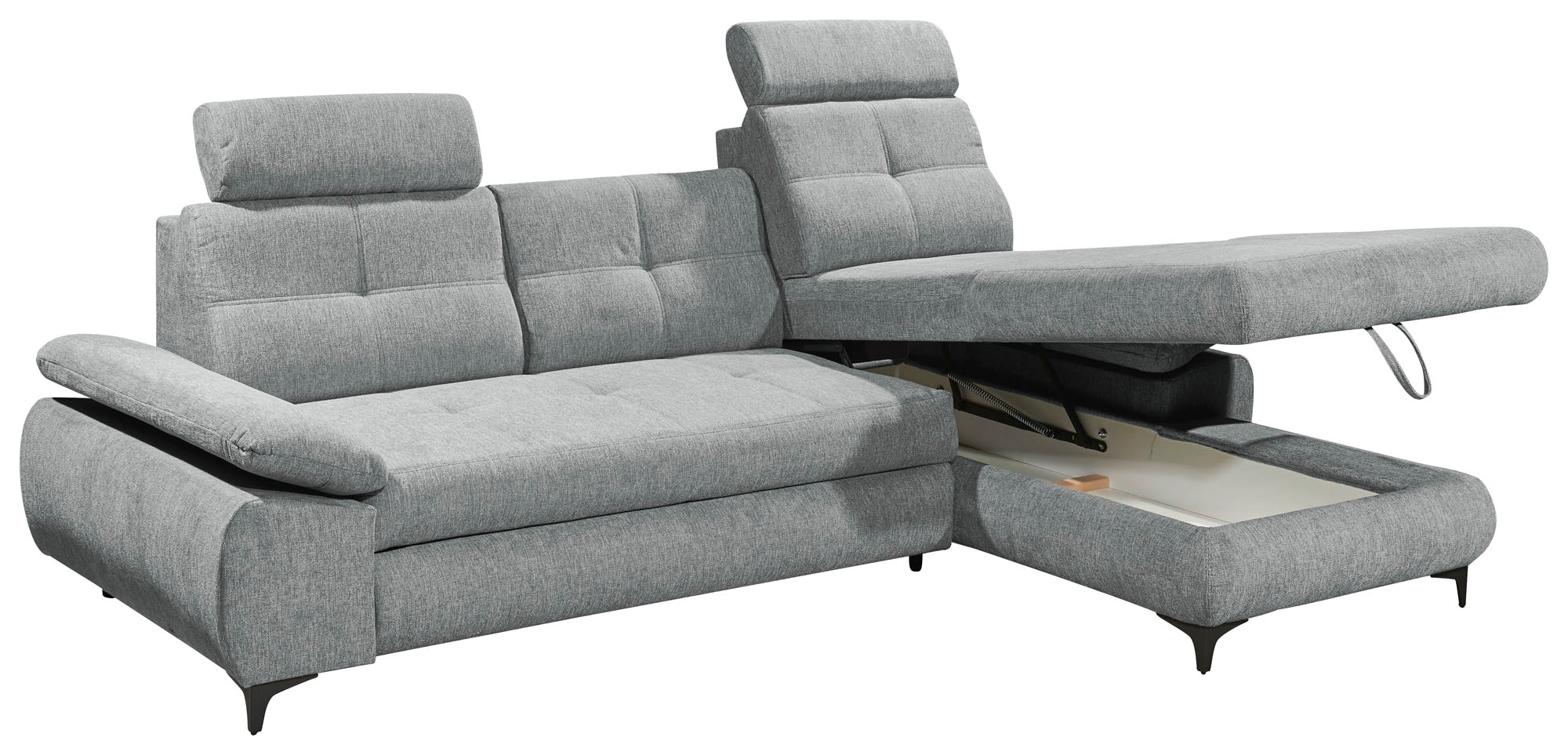 ED EXCITING DESIGN Ecksofa »Altona L-Form« mit Bettfunktion, Bettkasten, Armteilverstellung & Kopfstützen