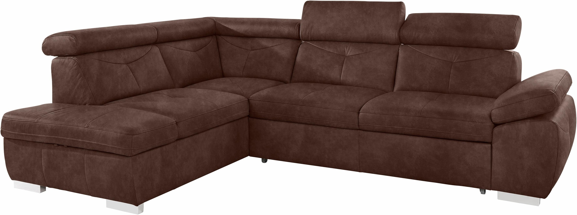 exxpo - sofa fashion Ecksofa »Spring, super bequem und komfortabel mit Armteil- und Kopfteilfunktion«, wahlweise mit Bettfunktion und Bettkasten, L-Form