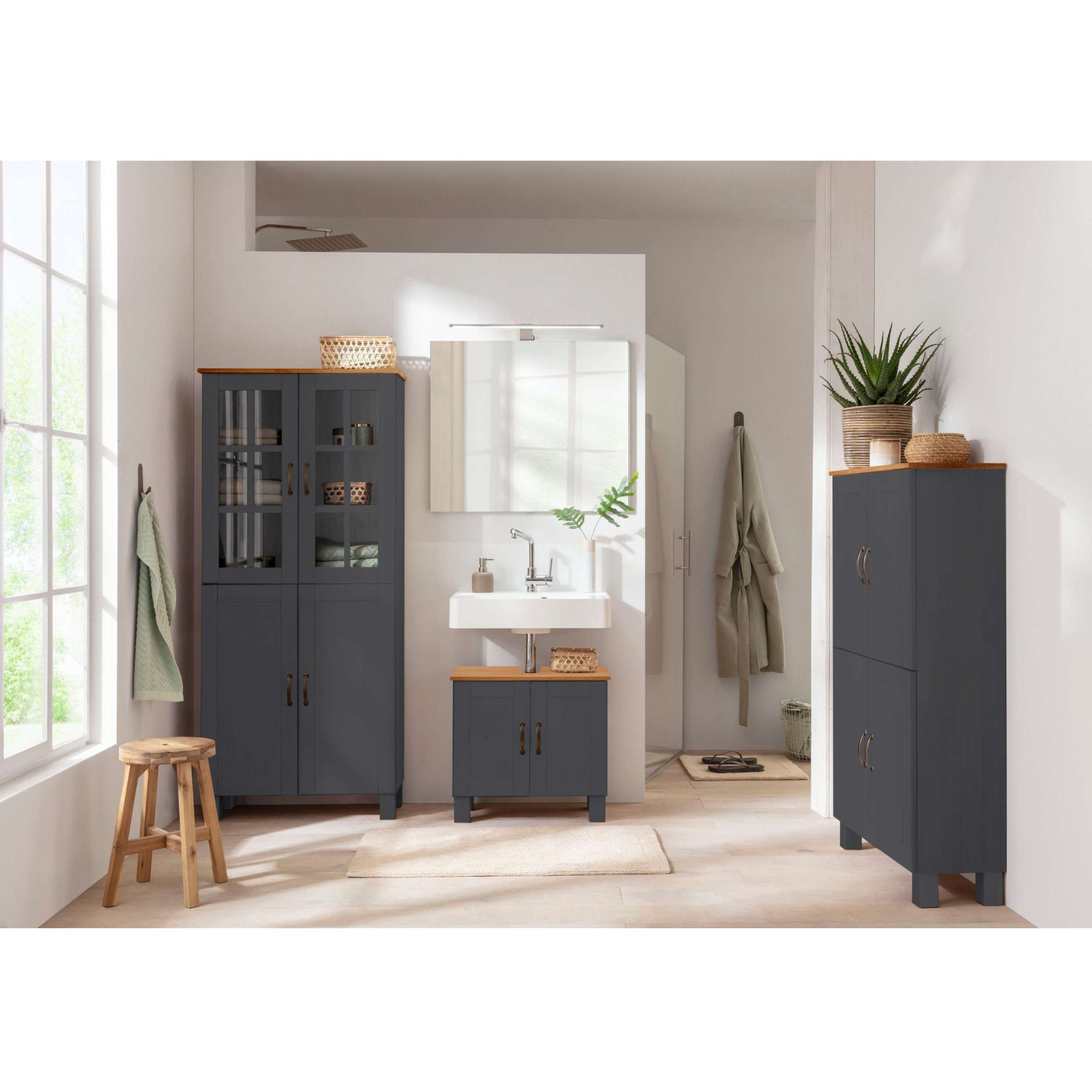 Home affaire Midischrank »Rodby«, FSC®-zertifiziertes Massivholz, Breite 75cm, Höhe 130cm