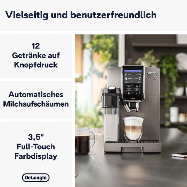 De'Longhi Kaffeevollautomat Dinamica Plus ECAM 370.95.T, 1,8l Tank,  Kegelmahlwerk auf Rechnung bestellen