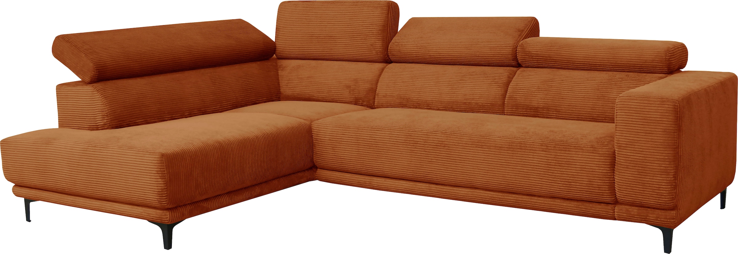 alina Ecksofa »Hikari«, wahlweise mit Sitzvorzug, in modernem Cordstoff, Breite 276 cm