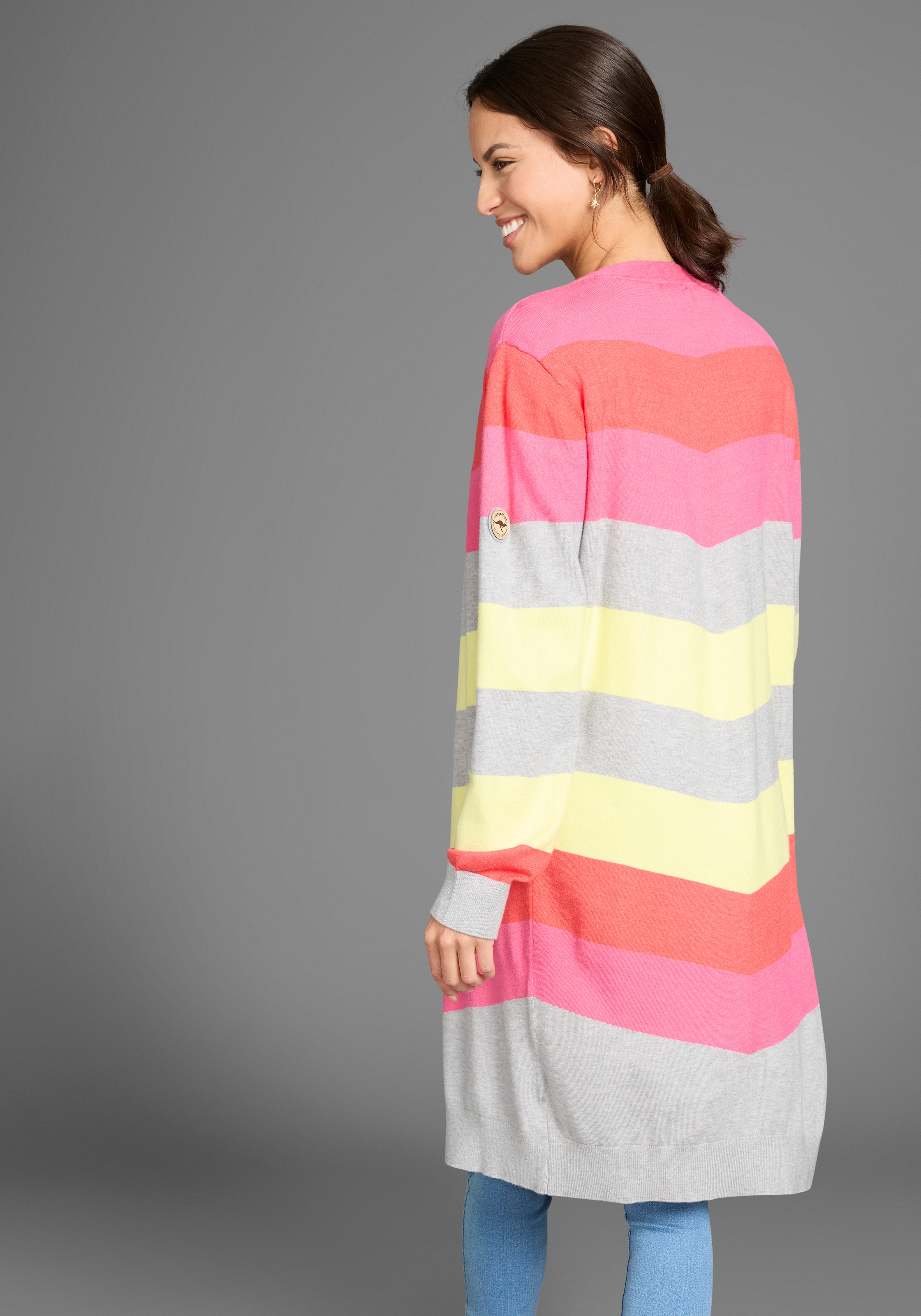 KangaROOS Longstrickjacke, mit bunten Streifen