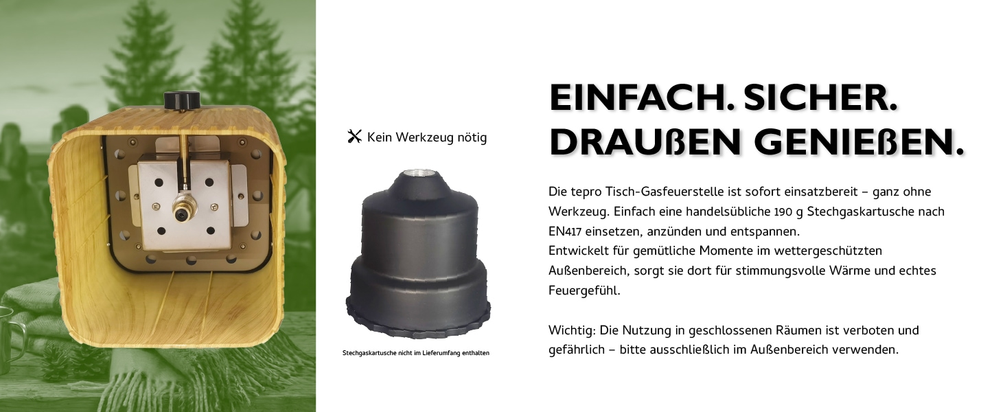 Tepro Feuerstelle »Tisch-Gasfeuerstelle mit Dekosteinen«