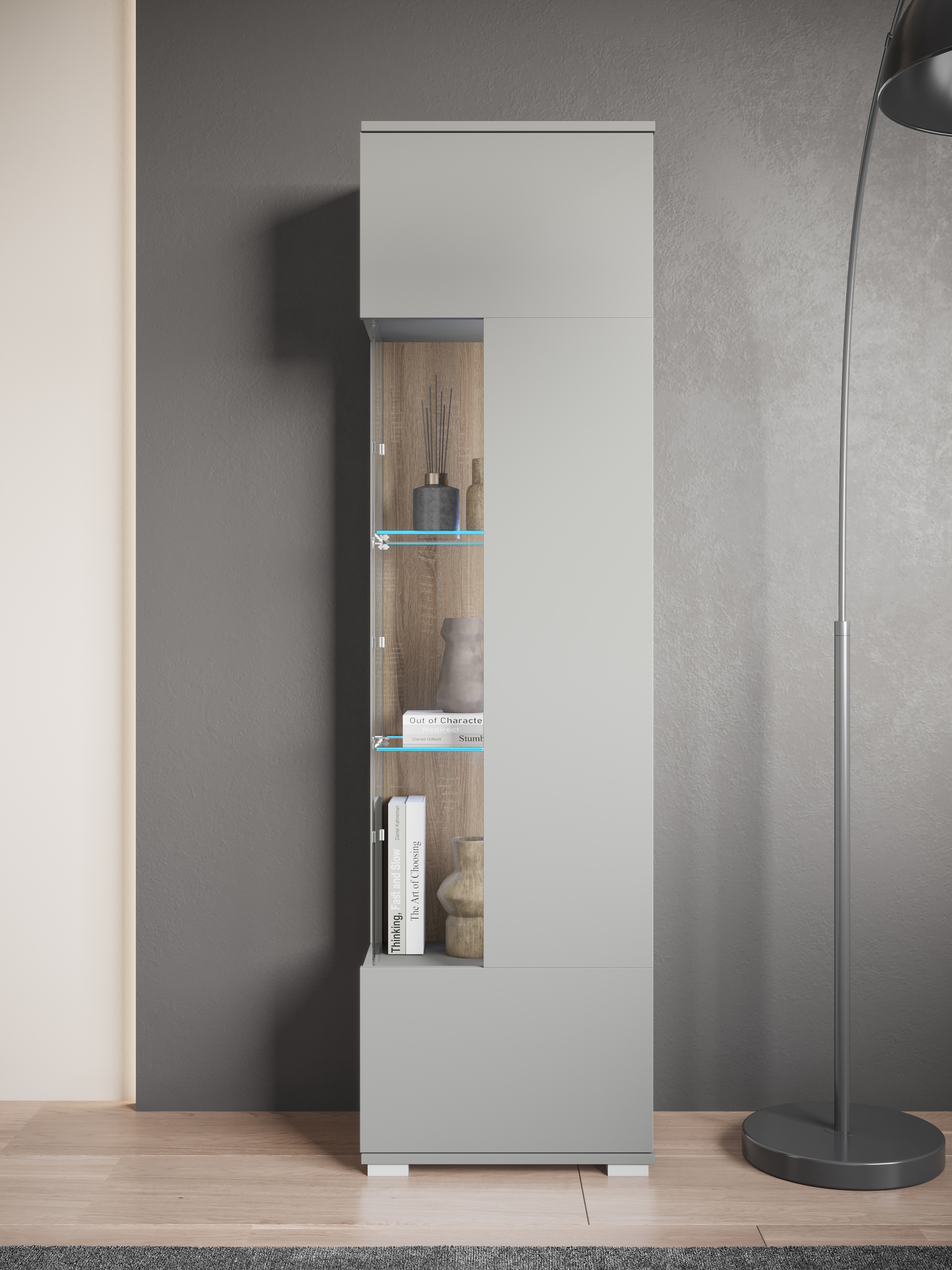INOSIGN Vitrine »Kenia, stehend und hängend, Türanschlag wechselbar«, (1 St.), Vitrineschrank mit Glastüren 160 cm Höhe