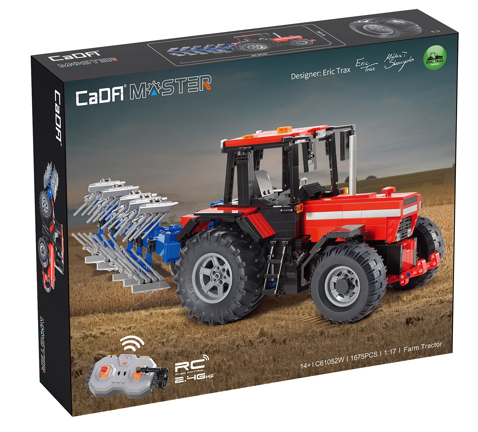 Jamara RC-Auto »CaDA Traktor mit Pflug 1:17 2,4GHz Bricks«