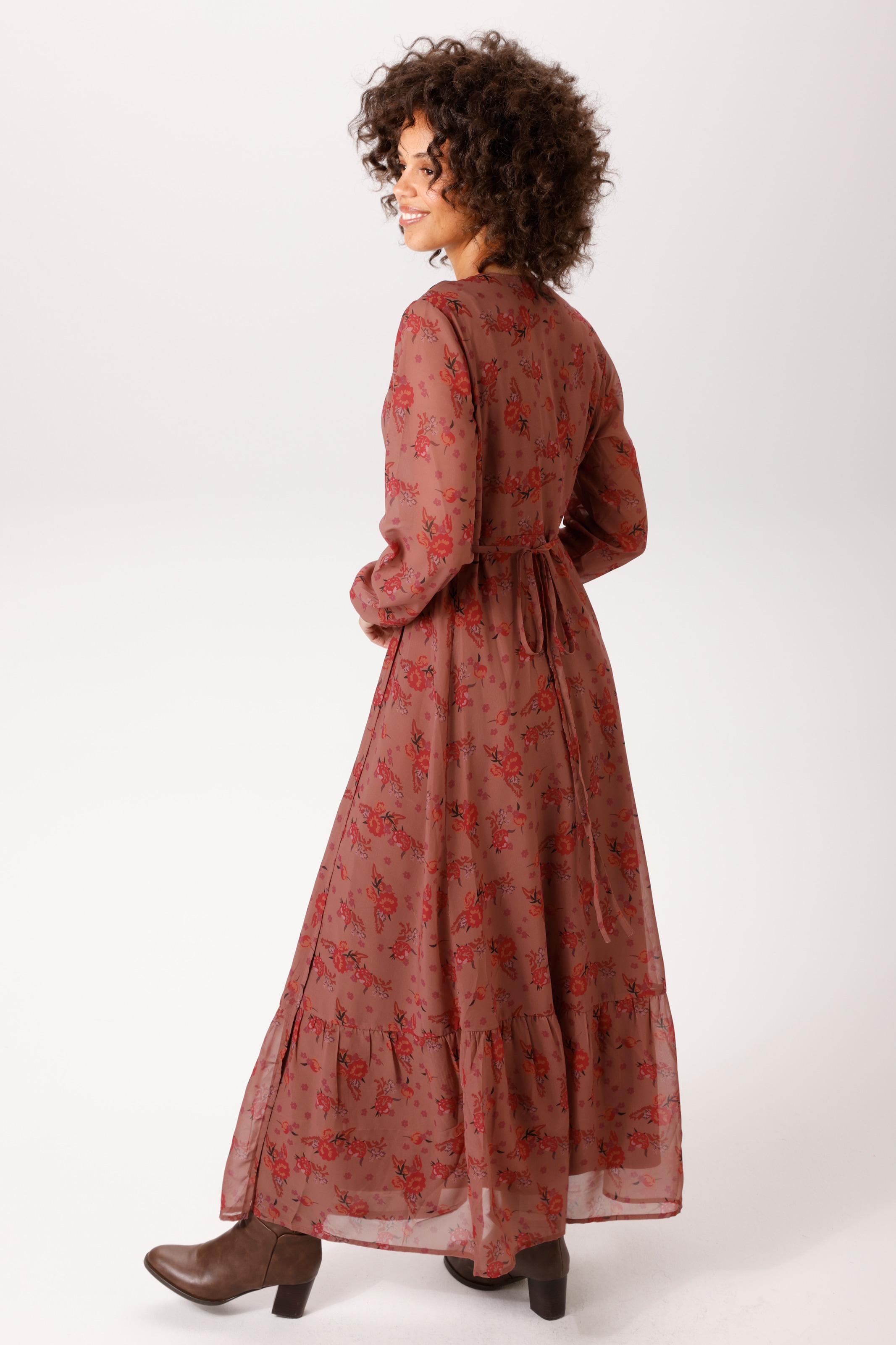 Aniston CASUAL Wickelkleid mit Bindeband,  mit farbharmonischem Blumendruck - NEUE KOLLEKTION