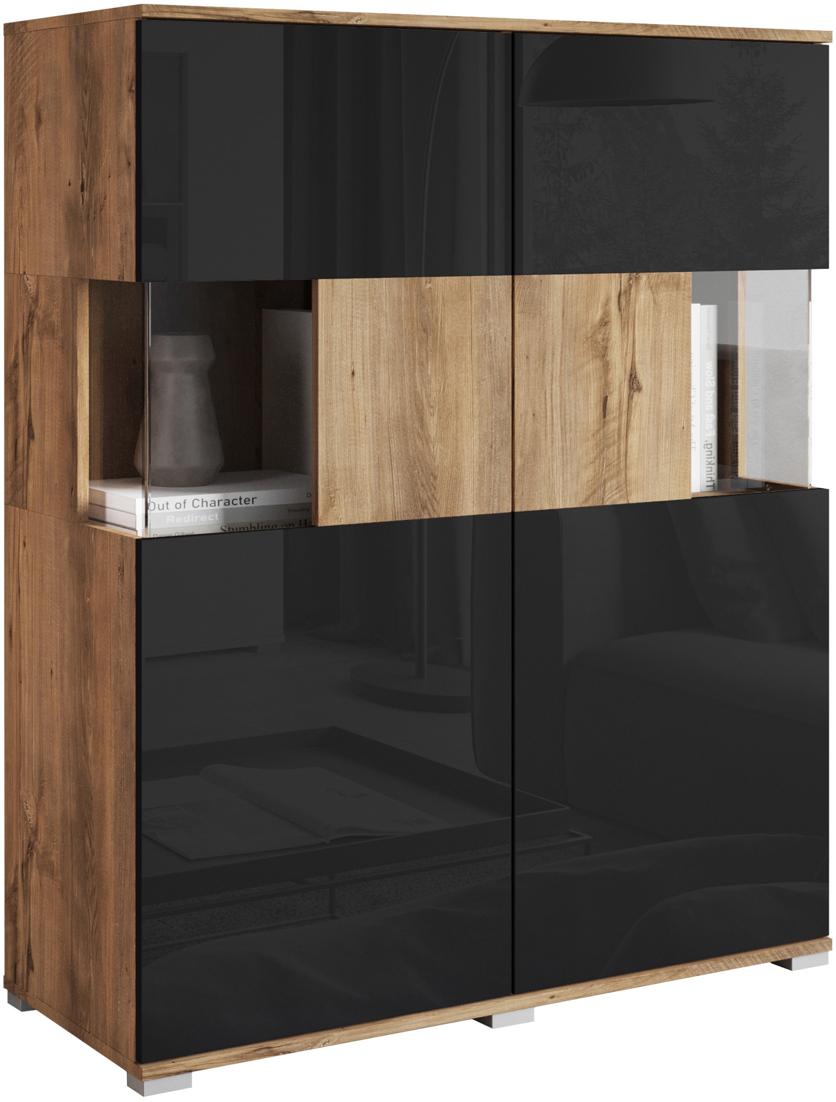 INOSIGN Highboard »Kenia«, Modernes Highboard mit Glastüren, Breite 100 cm