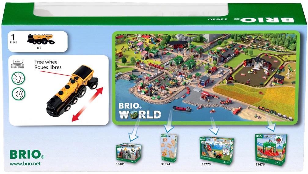 BRIO® Spielzeug-Zug »Goldene Batterielok«, m. Licht und Sound; FSC® - schützt Wald - weltweit