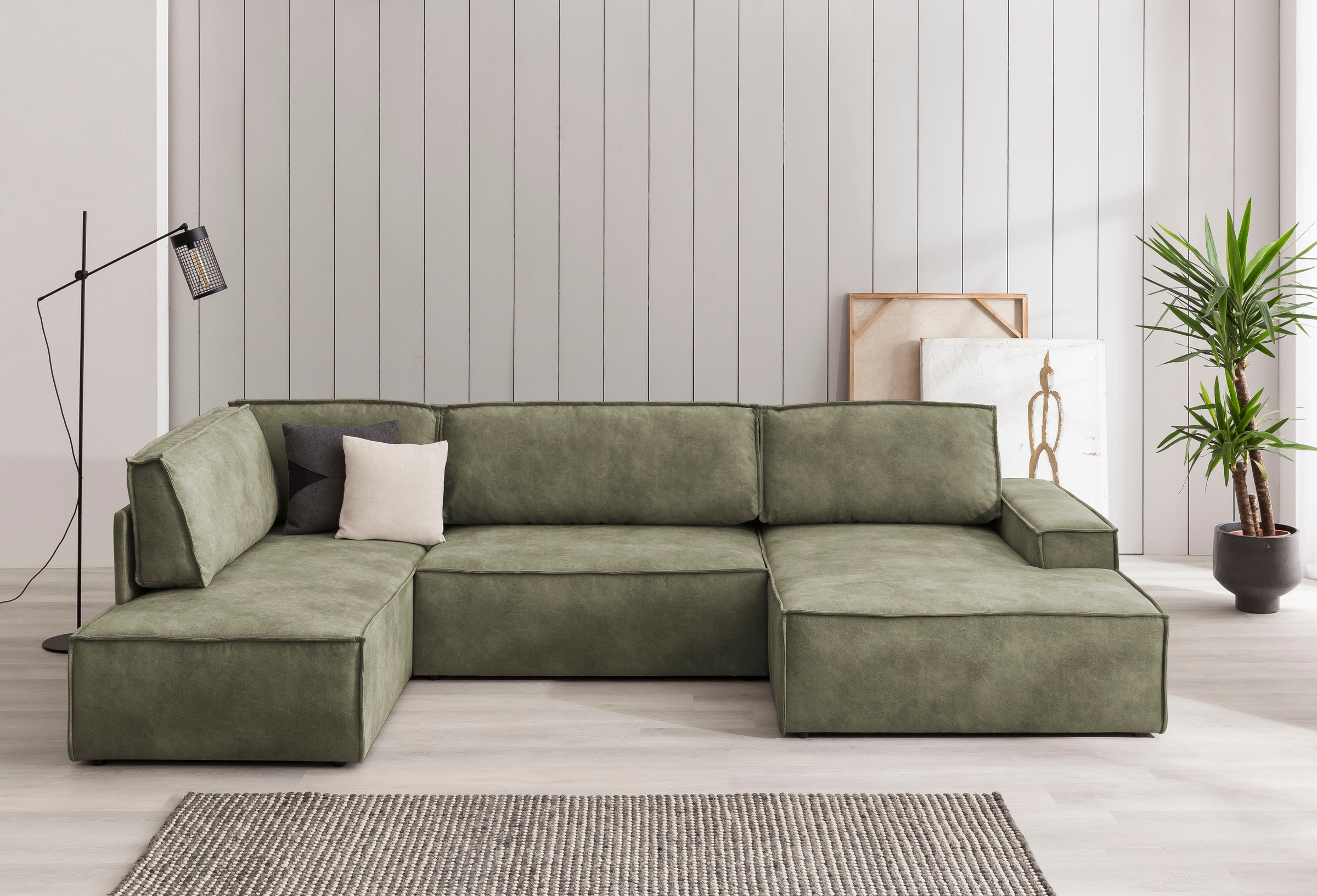 Home affaire Wohnlandschaft »SHERWOOD 329 cm, U-Form, Schlafsofa,«, Schlaff günstig online kaufen