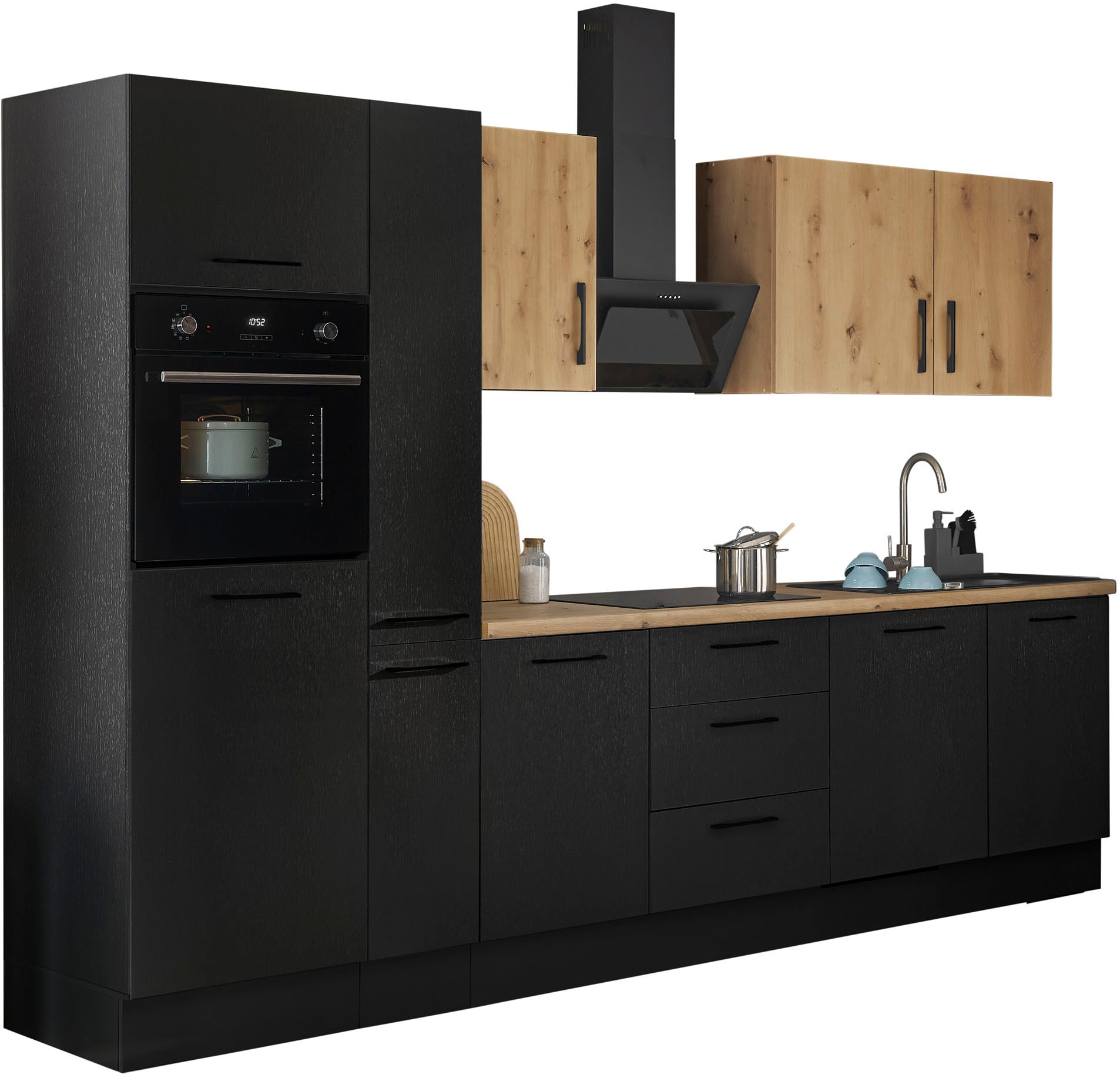 BASIC by Balculina Küchenzeile »Turin«, Breite 310 cm, wahlweise mit E-Geräten