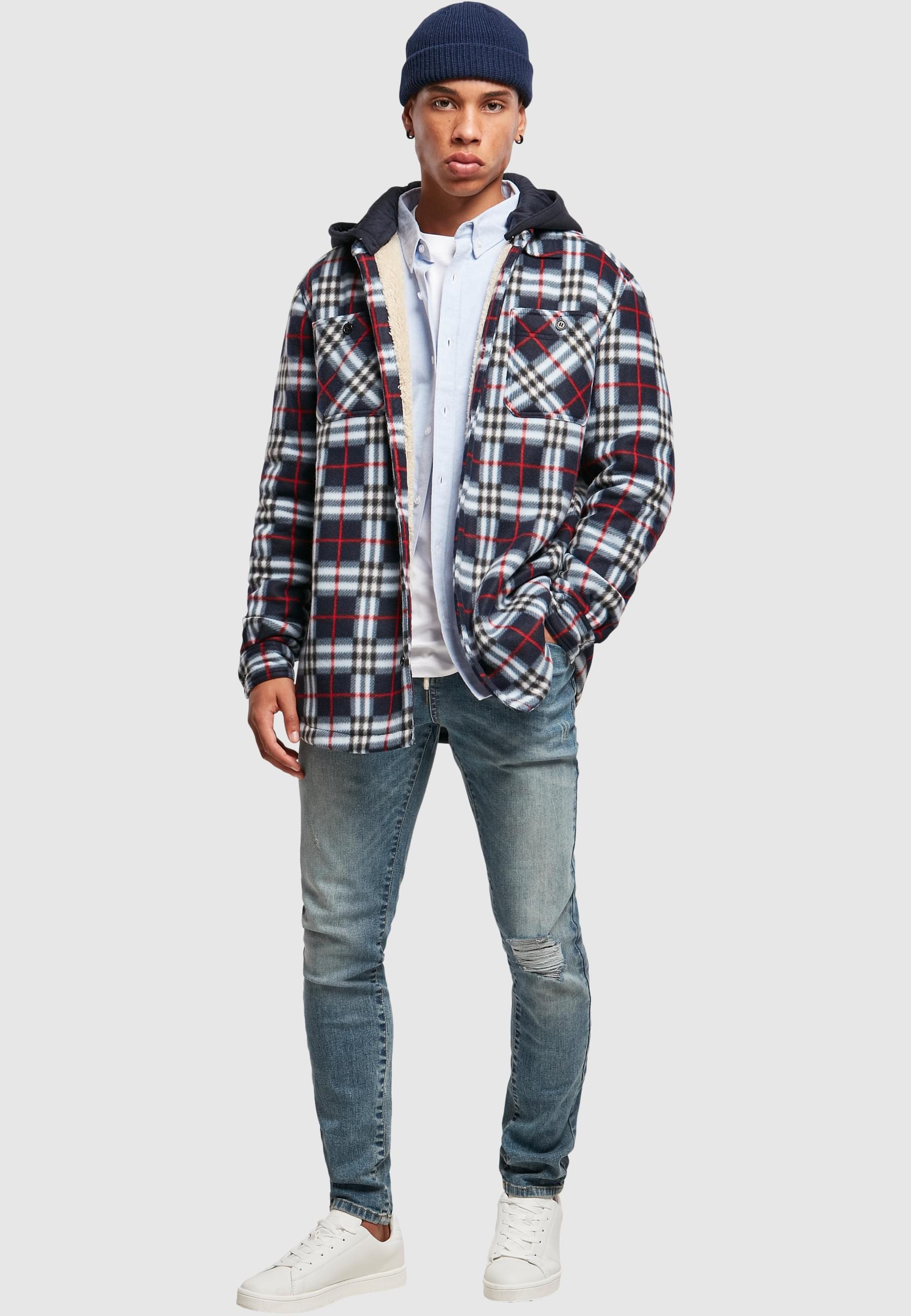 URBAN CLASSICS Allwetterjacke »Urban Classics Herren Hooded Polar Fleece Overshirt« 1 Stk. tlg. mit Kapuze