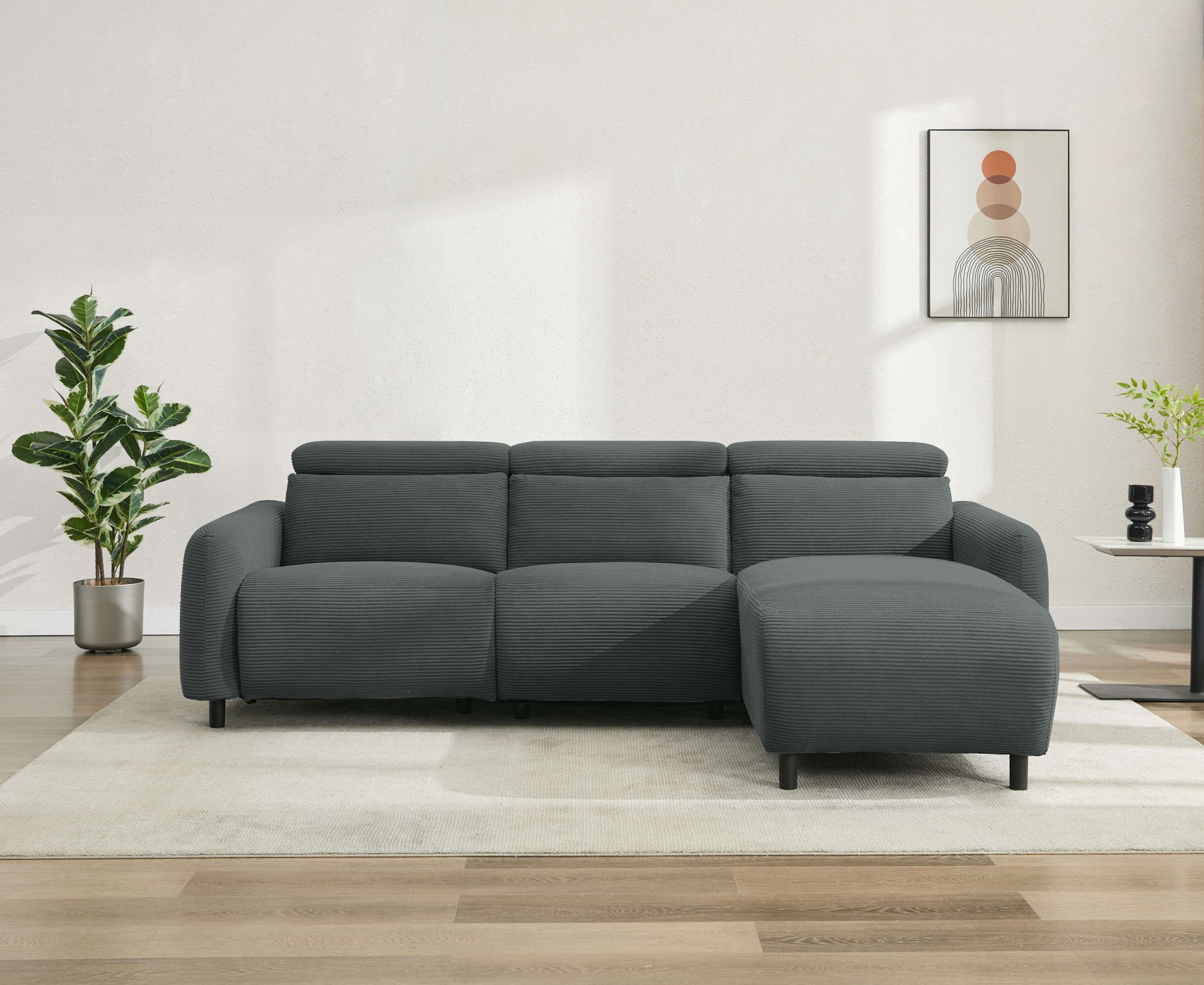 Home affaire Ecksofa »SKAANE in Cord, L-Form, 274 cm, manuelle u. elektrisc günstig online kaufen
