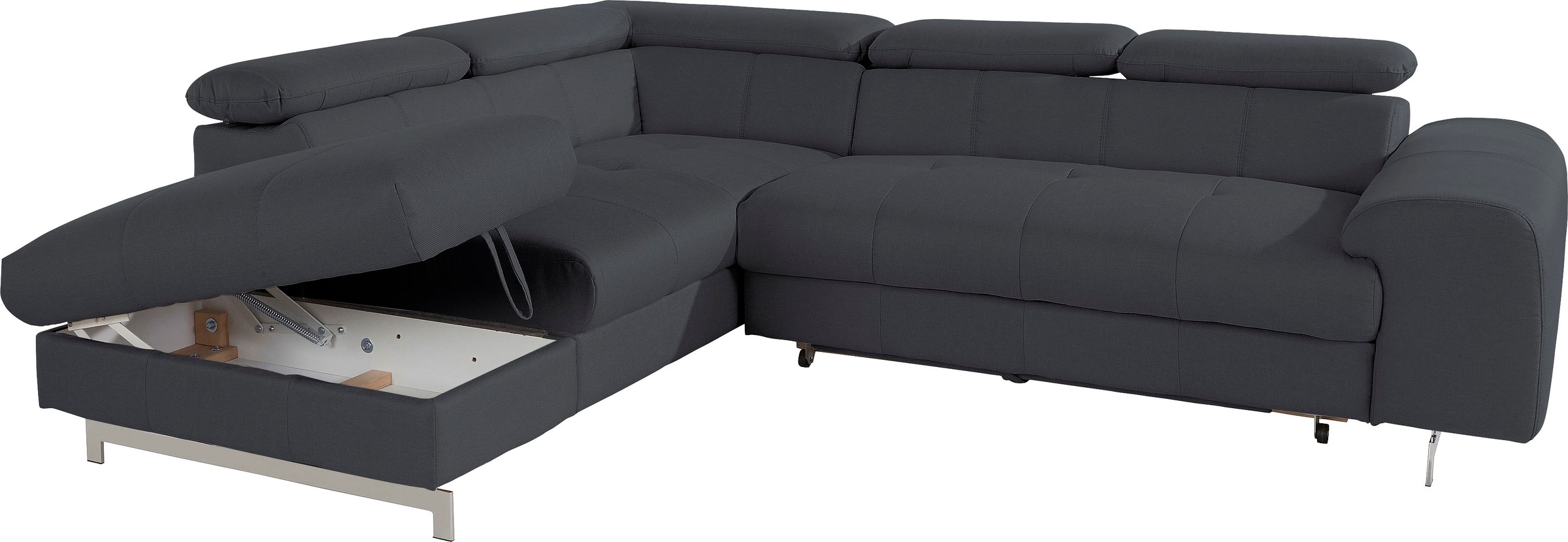 COTTA Polstergarnitur »Chef L-Form«, (Set, 2 tlg.), Set bestehend aus: Ecksofa mit Kopfteilverstellung & Hocker