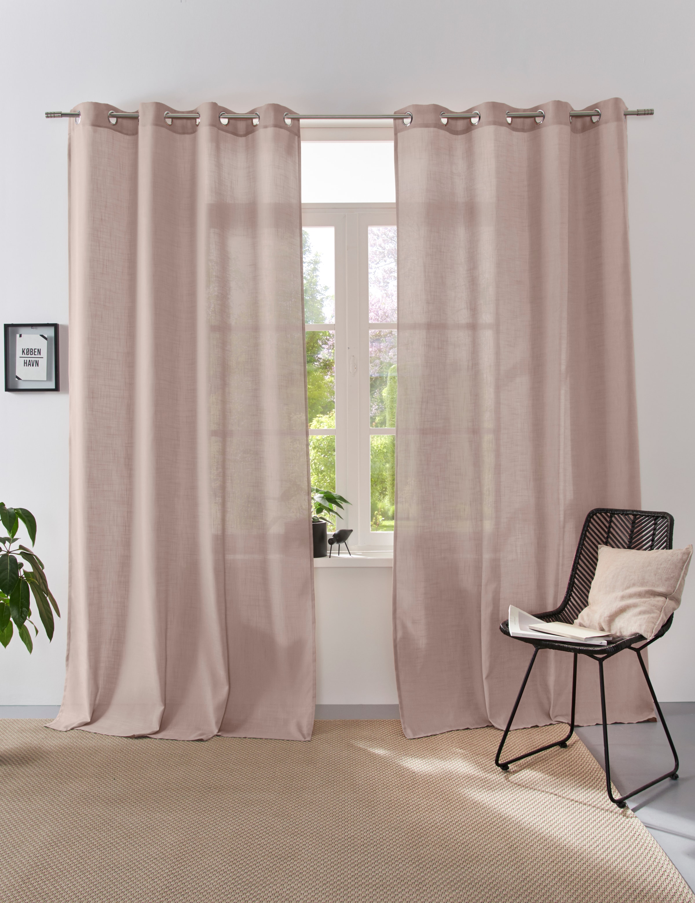 Home affaire Collection Vorhang »Linsdorf«, (1 St.), Leinenstruktur, halbtr günstig online kaufen