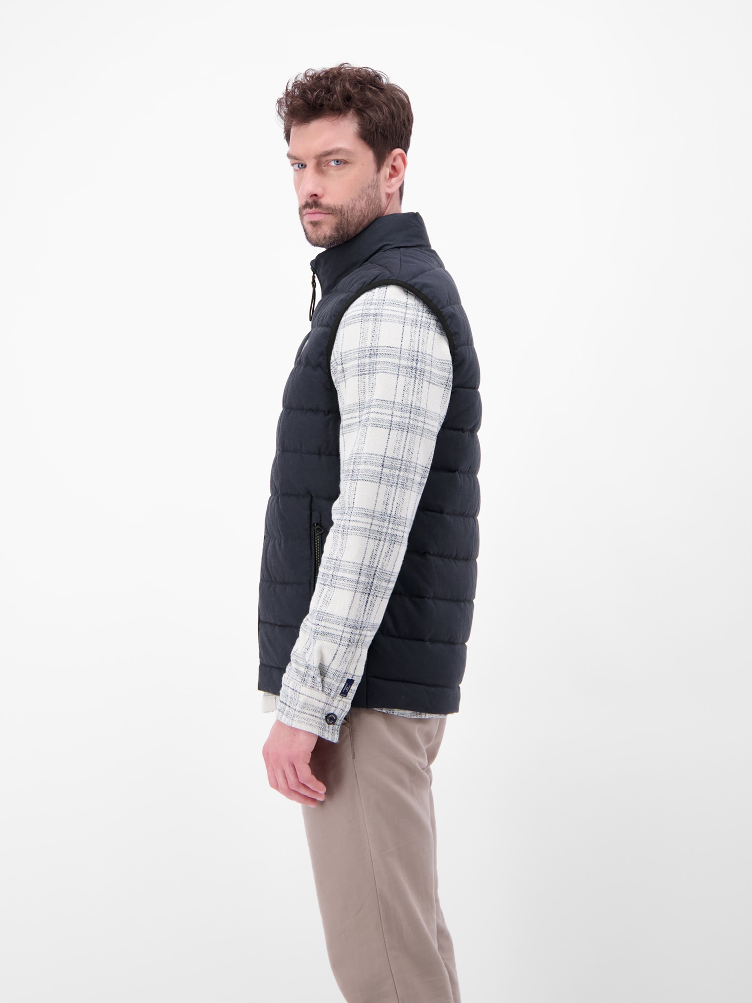 LERROS Steppweste »LERROS Steppweste aus Baumwolle und Leinen, gefüttert«