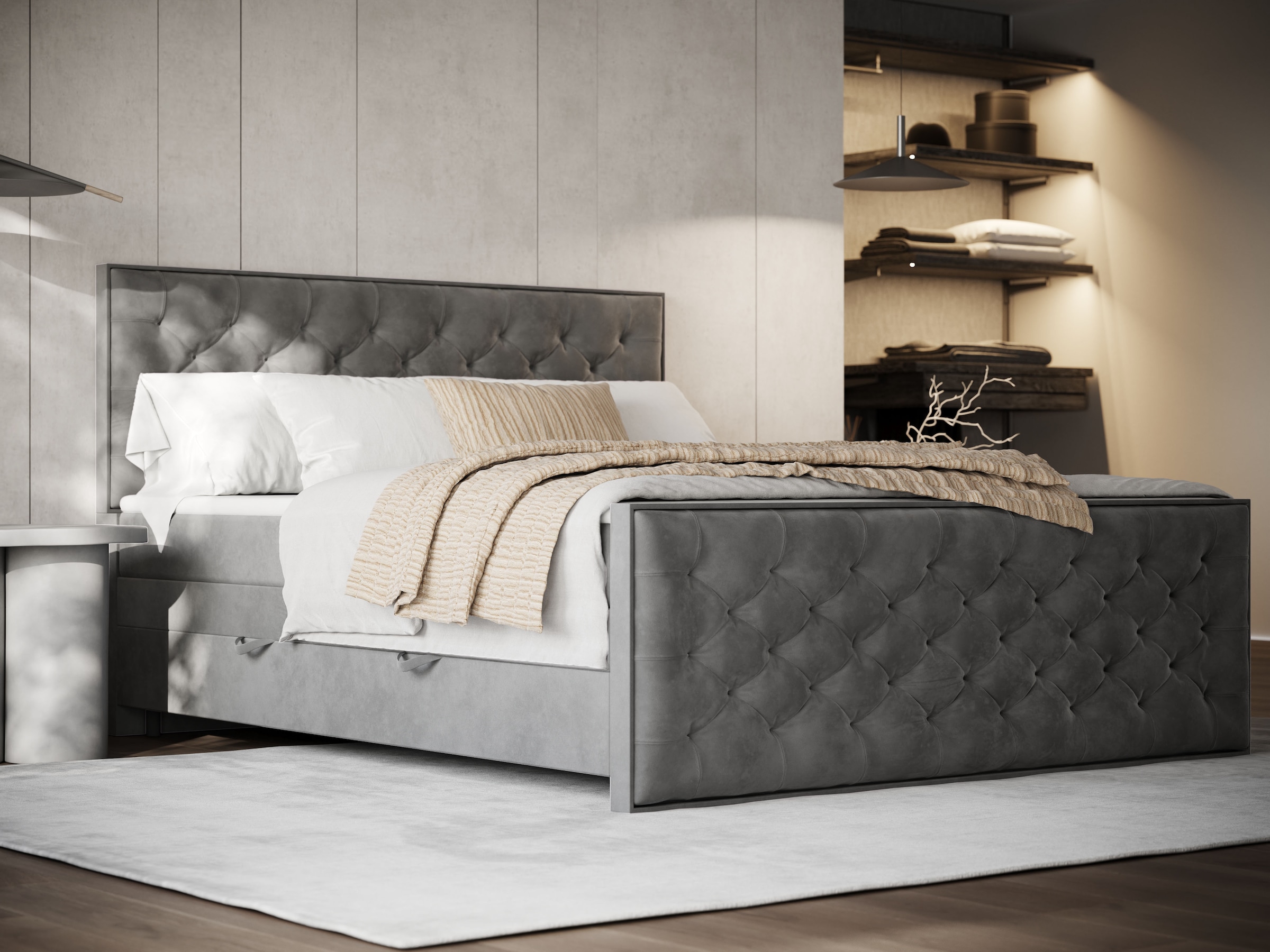 FORTE Boxspringbett »Lanciano Max inkl. zwei Bettkästen und Kaltschaum Topp günstig online kaufen