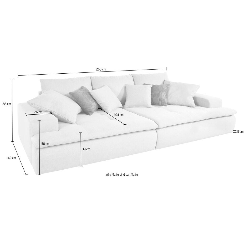 Mr. Couch Big-Sofa »Haiti 2«, wahlweise mit Kaltschaum (140kg Belastung/Sitz) und RGB-Beleuchtung