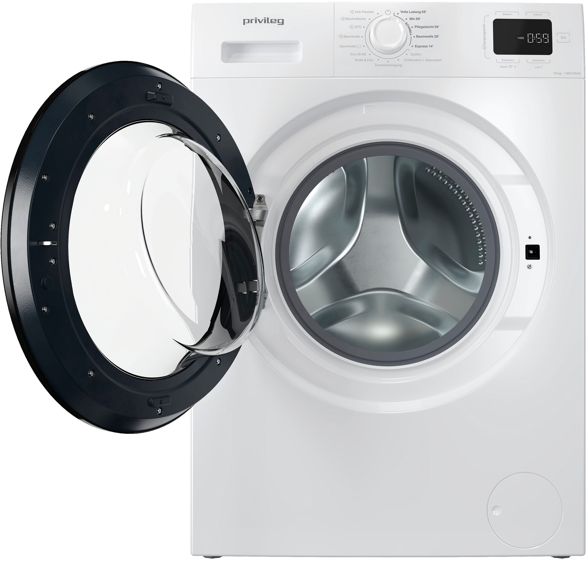 Privileg Waschmaschine MY TIME »PWF 1074A MY TIME DE«, 10 kg, 1400 U/min, Quick Cycles – 5 Programme in unter 1 Stunde