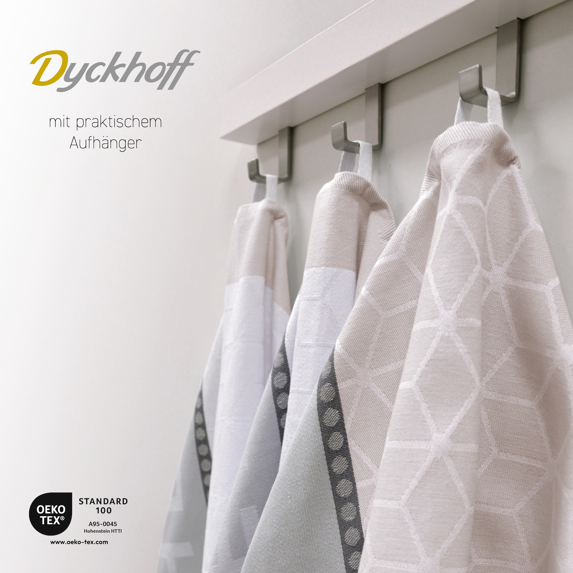 Dyckhoff Geschirrtuch »HOME / KITCHEN, Maße je Tuch ca. 50x70 cm«, (Set, 6 tlg.), mit zwei verschiedenen Motiven