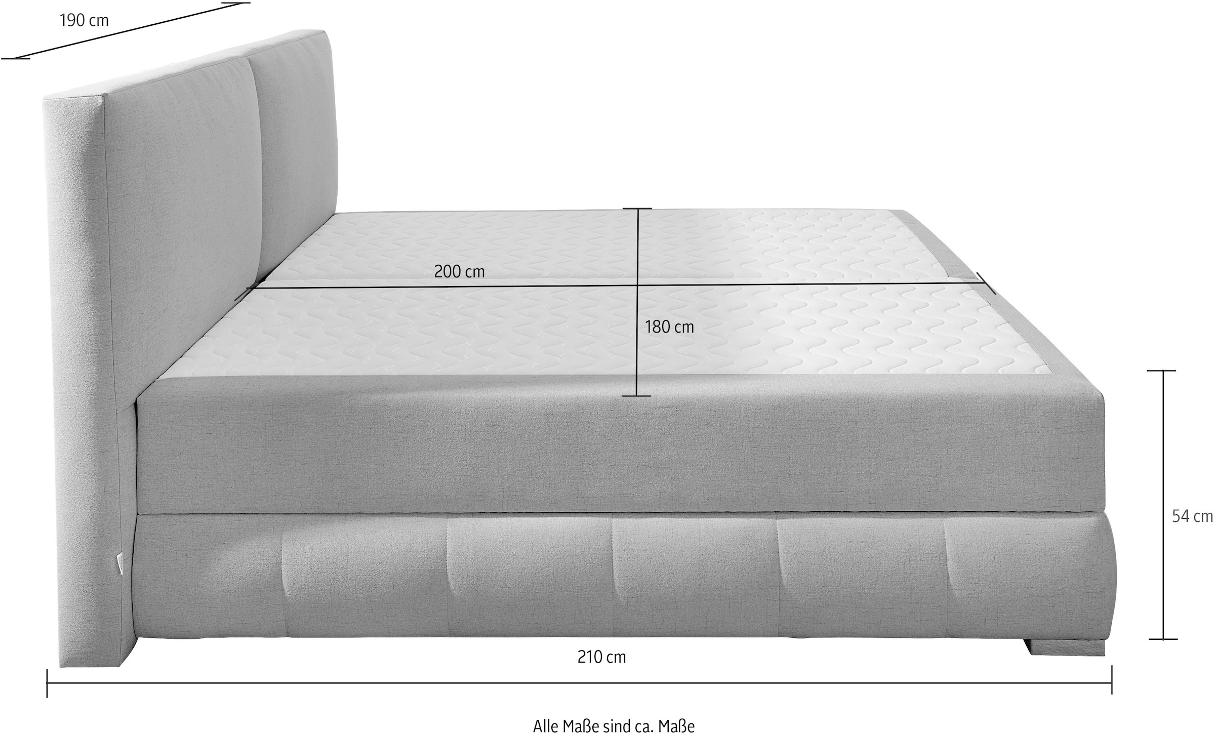 Guido Maria Kretschmer Home&Living Boxbett »Wehma«, in H2, H3 & H4 wählbar, inklusive Topper