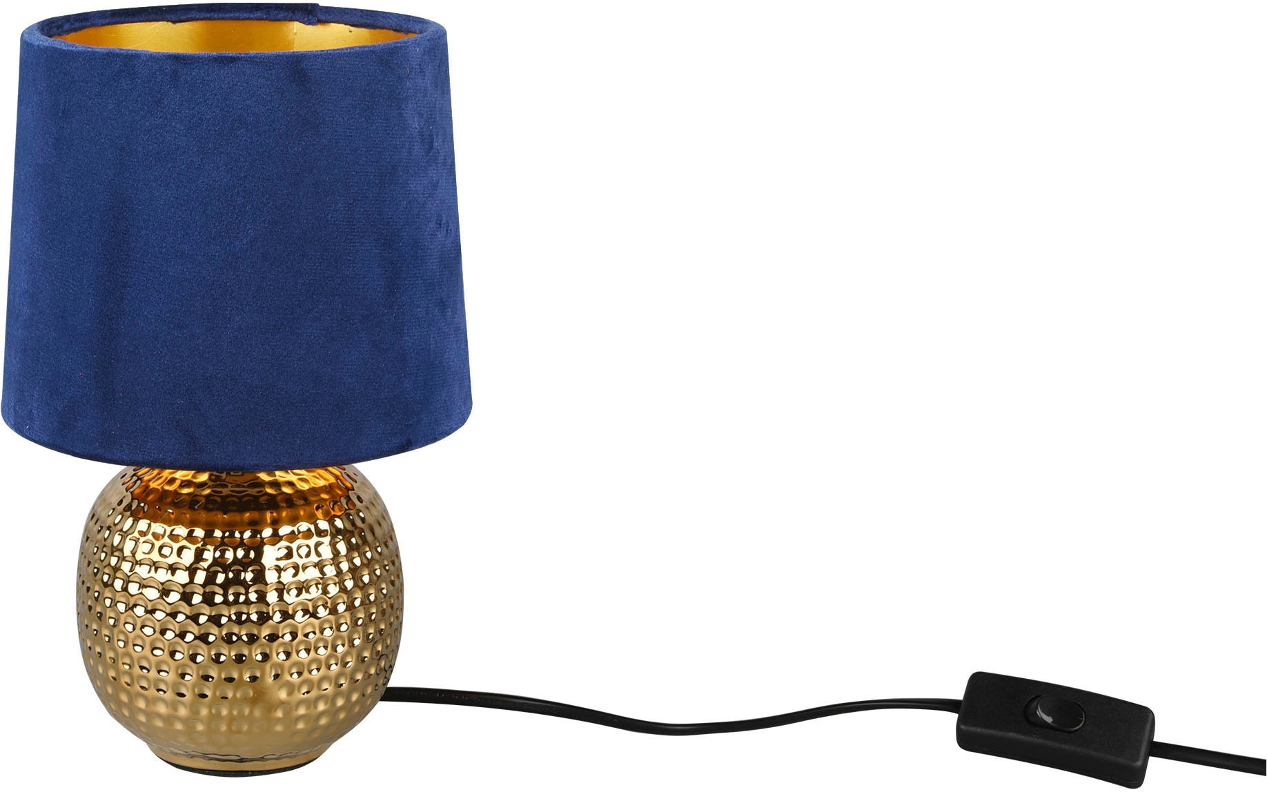 REALITY Leuchten Schreibtischlampe »Sophia« E14 1 Stk. Nachttischlampe, Keramik Fuß mit Samtschirm