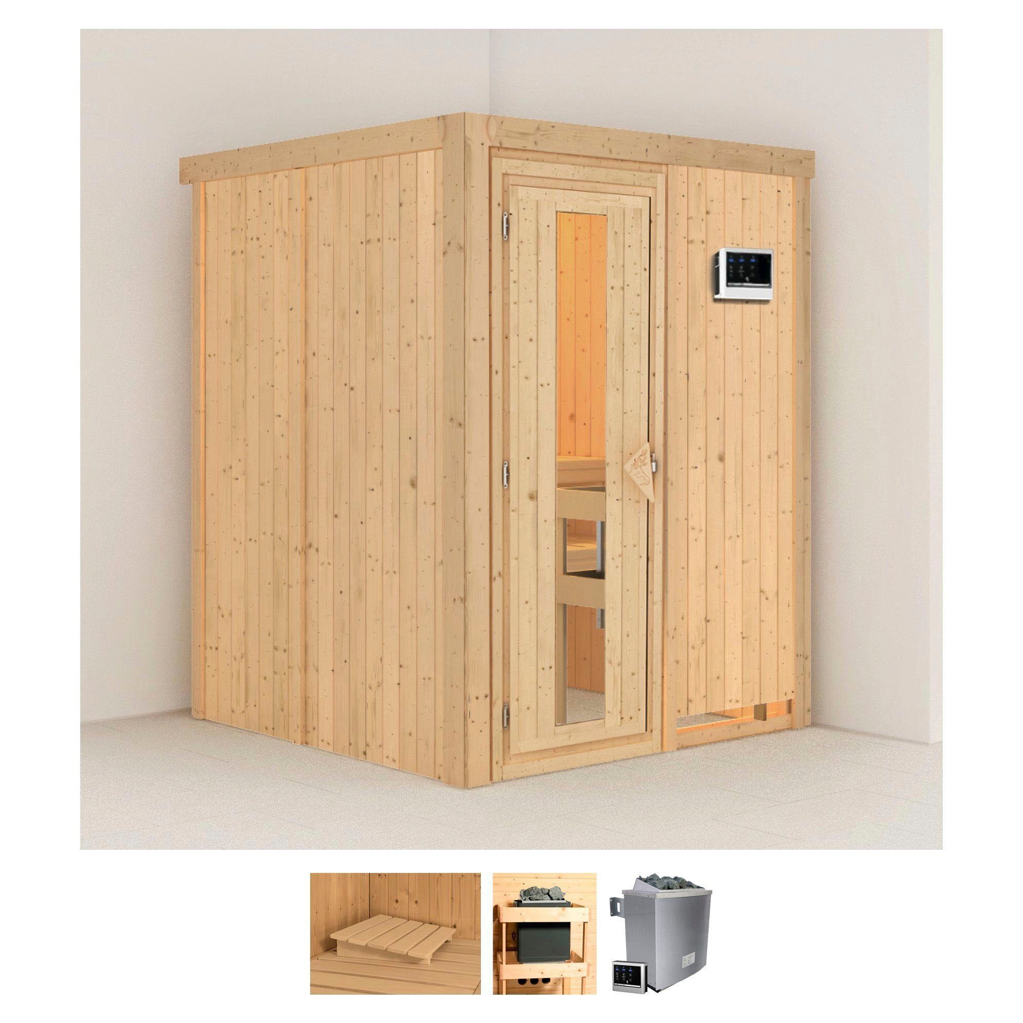 Karibu Sauna »Norin«, 9 KW-Ofen mit externer Steuerung günstig online kaufen