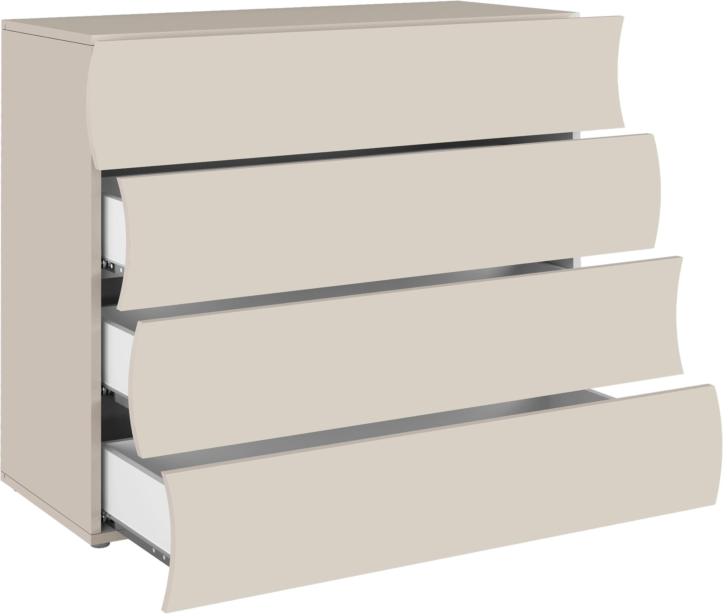 Home affaire Kommode Onda, 89cm breit, Kaschmir matt, mit 4 Schubladen, Made in Italy