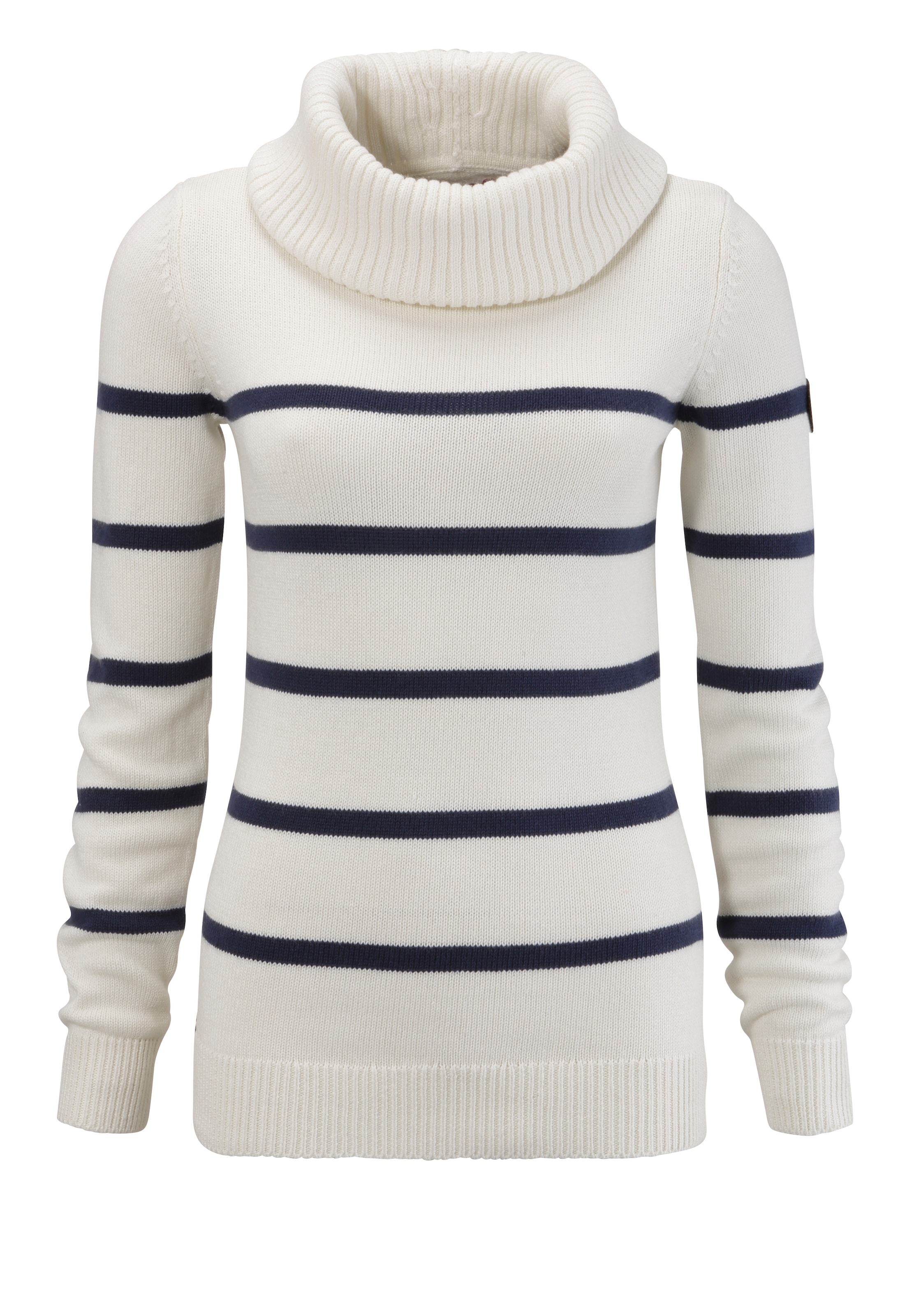 KangaROOS Rollkragenpullover, in lässiger Form mit Kontraststreifen