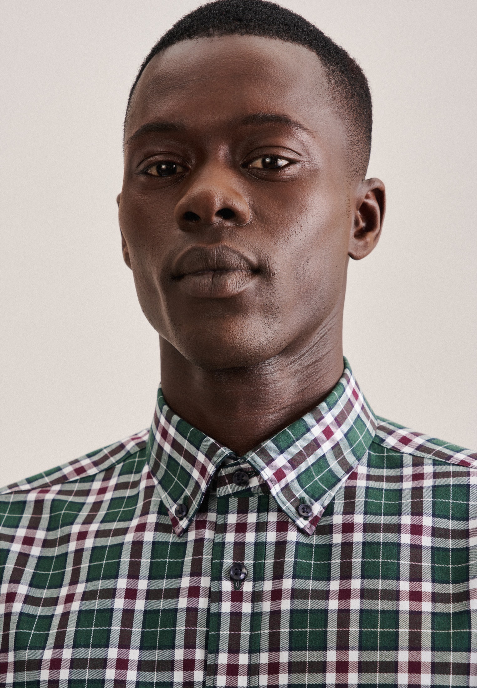 seidensticker Flanellhemd »Slim«, Slim Langarm Button-Down-Kragen Karo