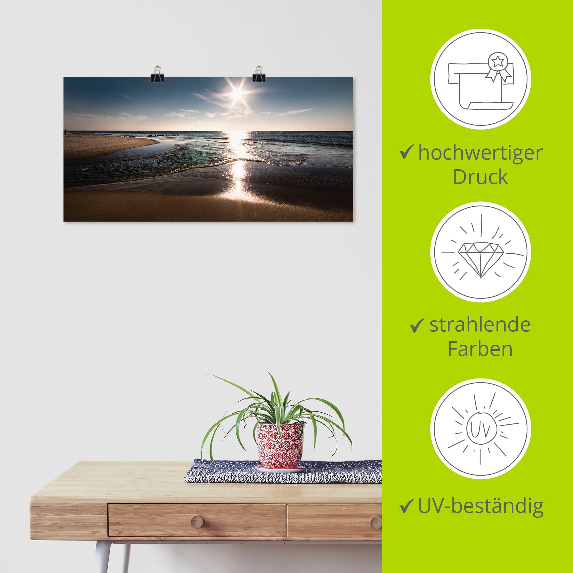 Artland Wandbild »Sylt IV«, Strand, (1 St.), als Leinwandbild, Poster, Wandaufkleber in verschied. Größen