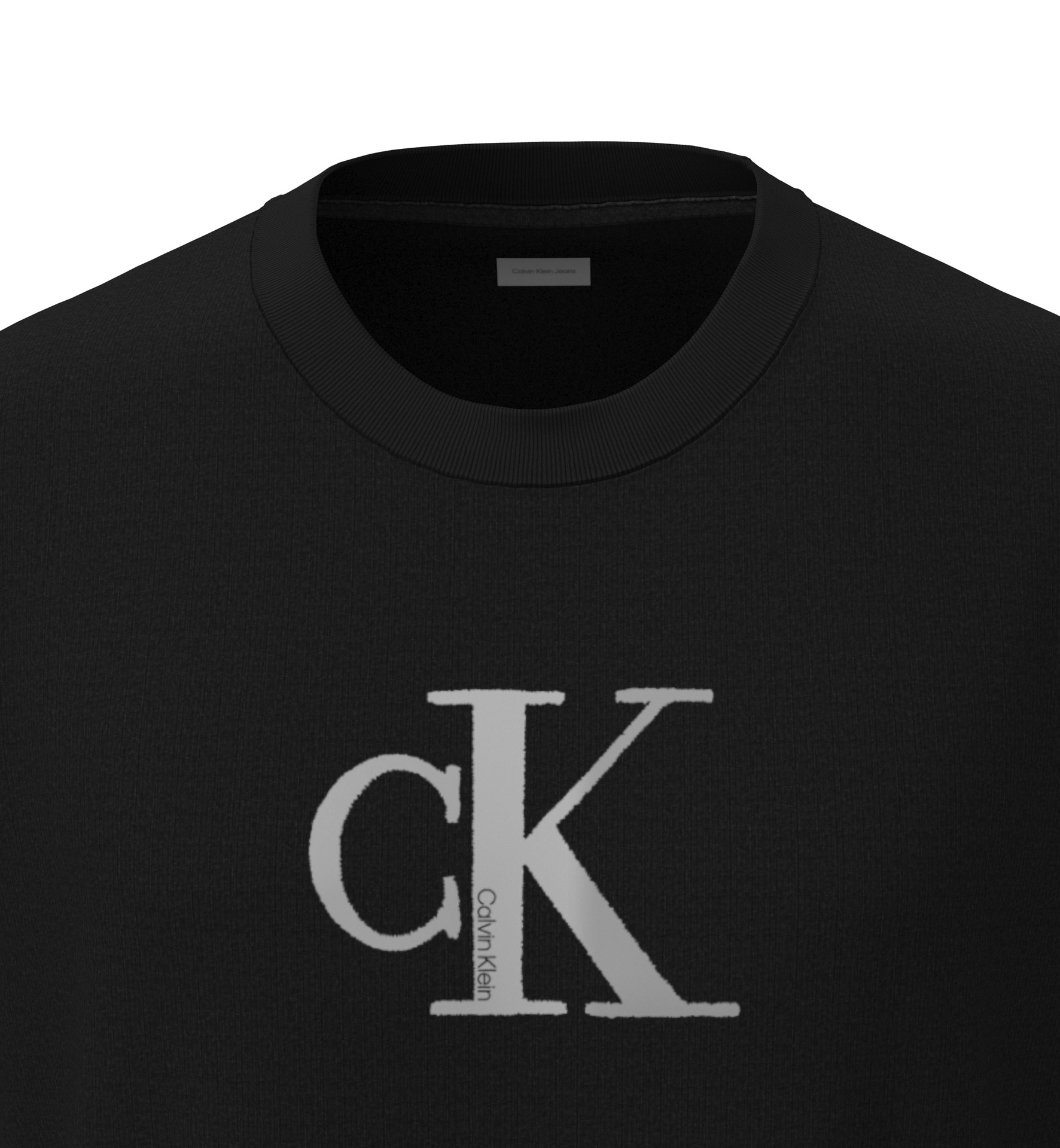 Calvin Klein Jeans T-Shirt »SS CNTR MNGRM E CLSS«, Mit Rundhalsausschnitt