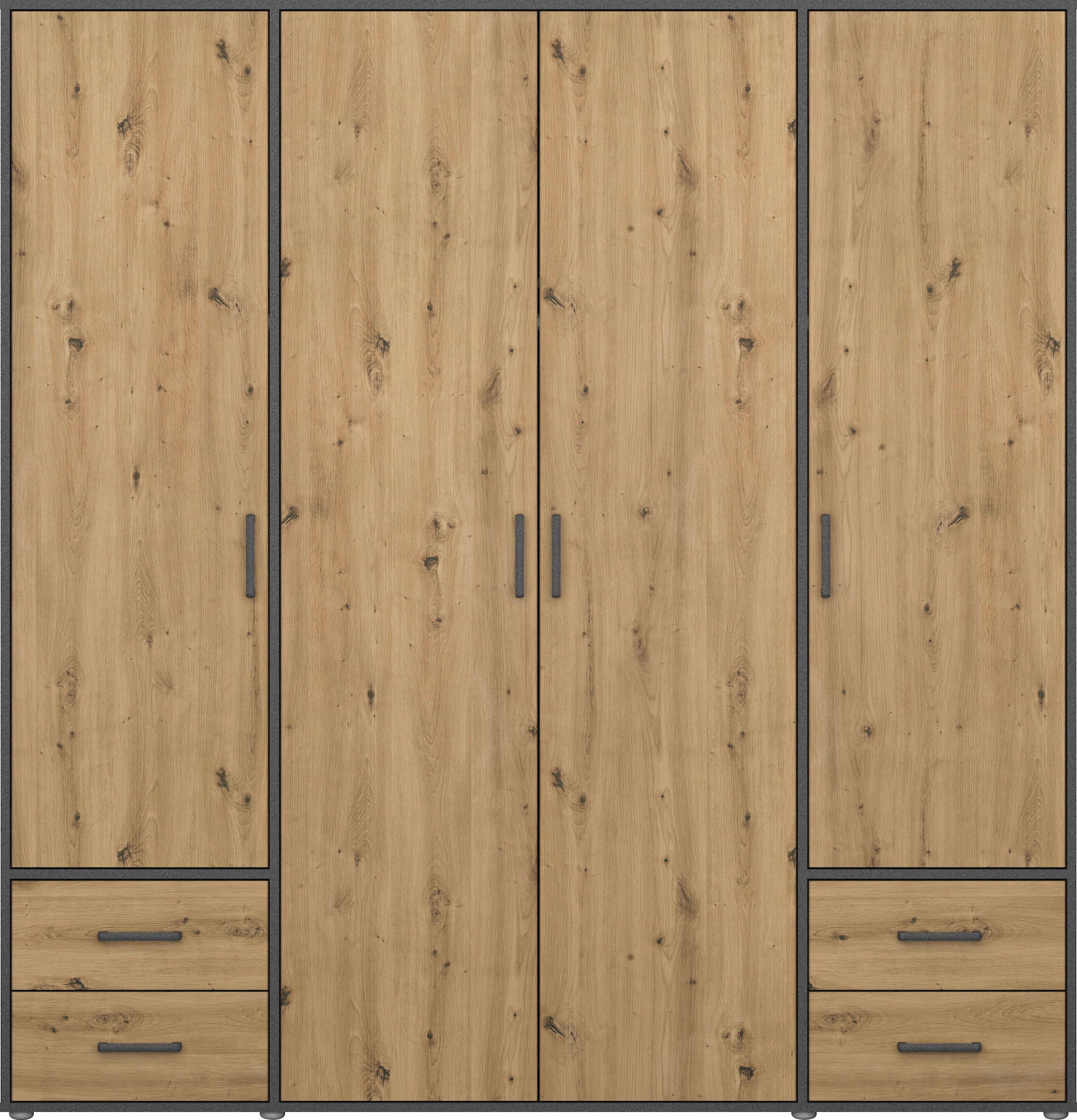 rauch Drehtürenschrank »Voyager, Kleiderschrank mit Außenschubkästen, Garderobe«, (in 3 verschiedenen Ausstattungen BASIC/CLASSIC/PREMIUM), Made in Germany