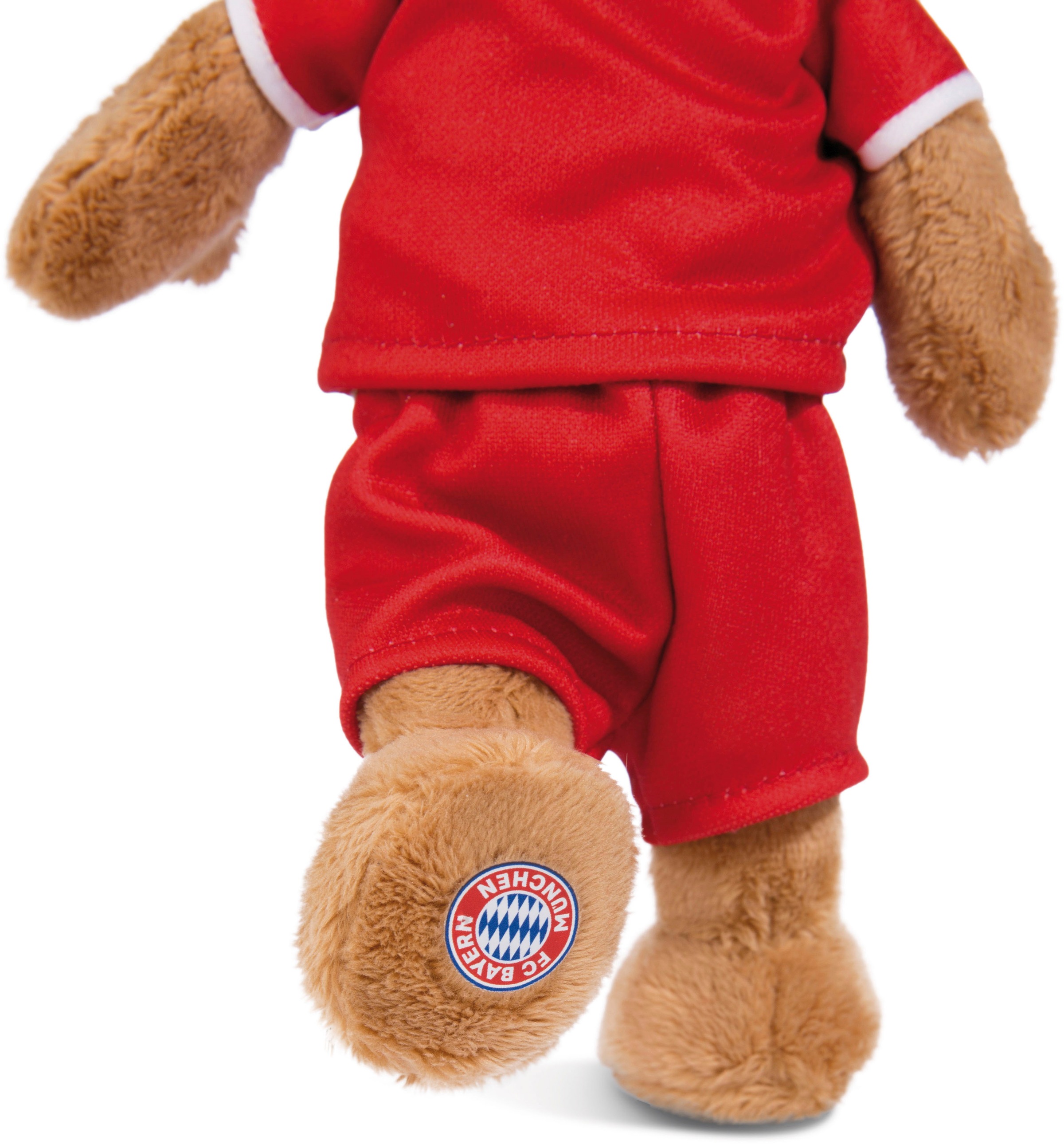 Nici Kuscheltier »FC BAYERN MÜNCHEN Bär Berni mit Trikot und Sauger, 20 cm«, enthält recyceltes Material (Global Recycled Standard)