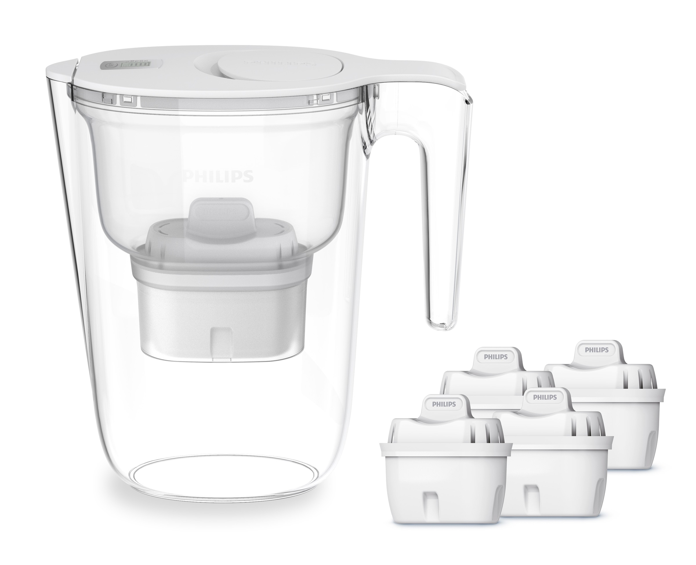 Philips Wasserfilter »Philips Wasserfilter-Kanne 2,6L weiß inkl. 4 Filterka günstig online kaufen
